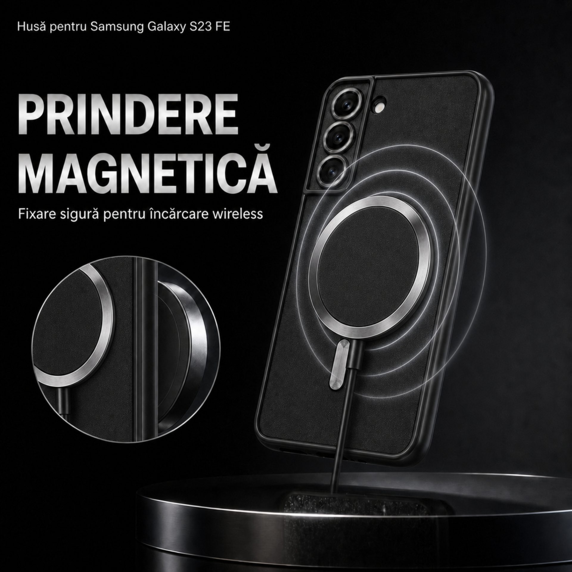 Detaliu protecție lentilă husă Flippy MagSafe