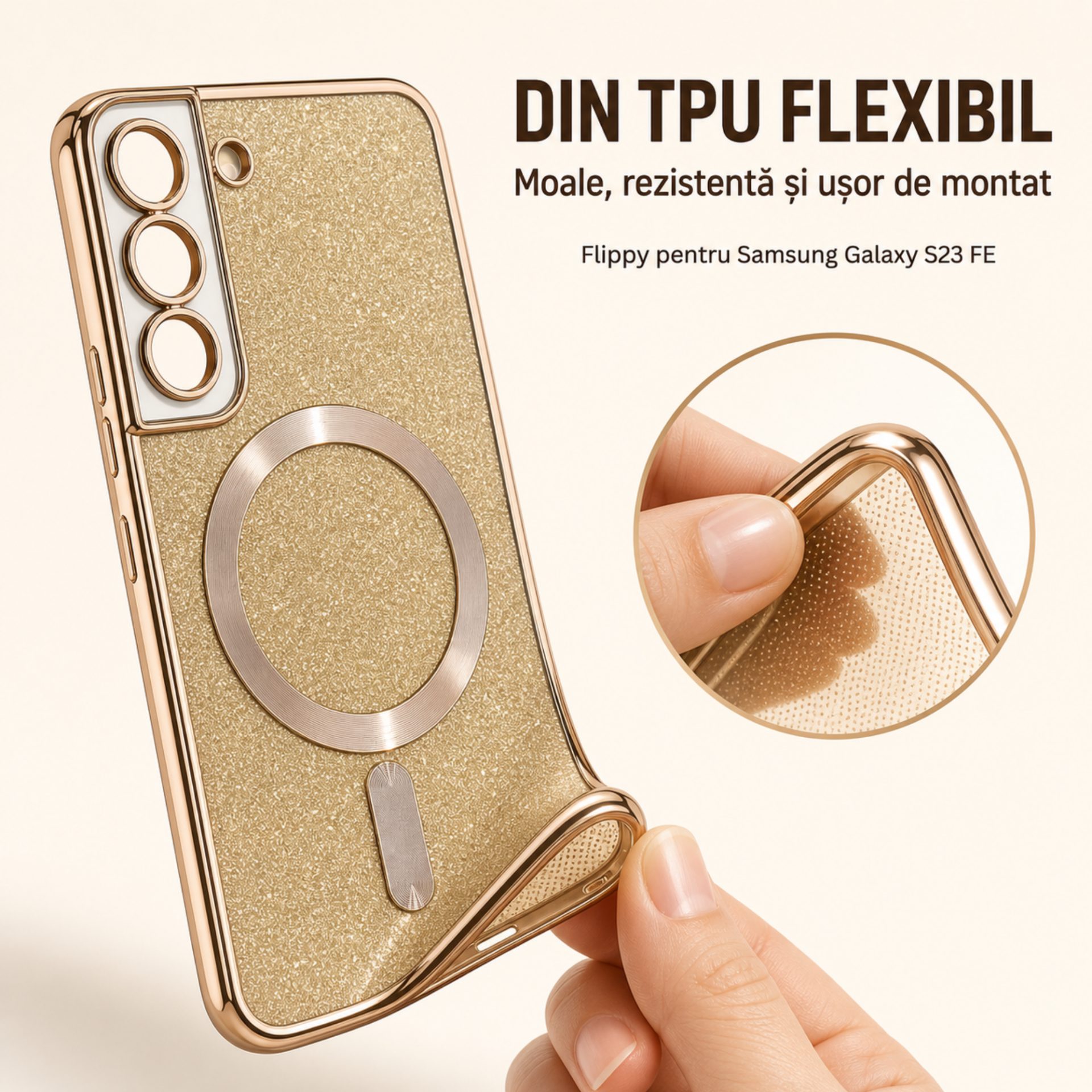 Detaliu protecție lentilă și finisaj MagSafe
