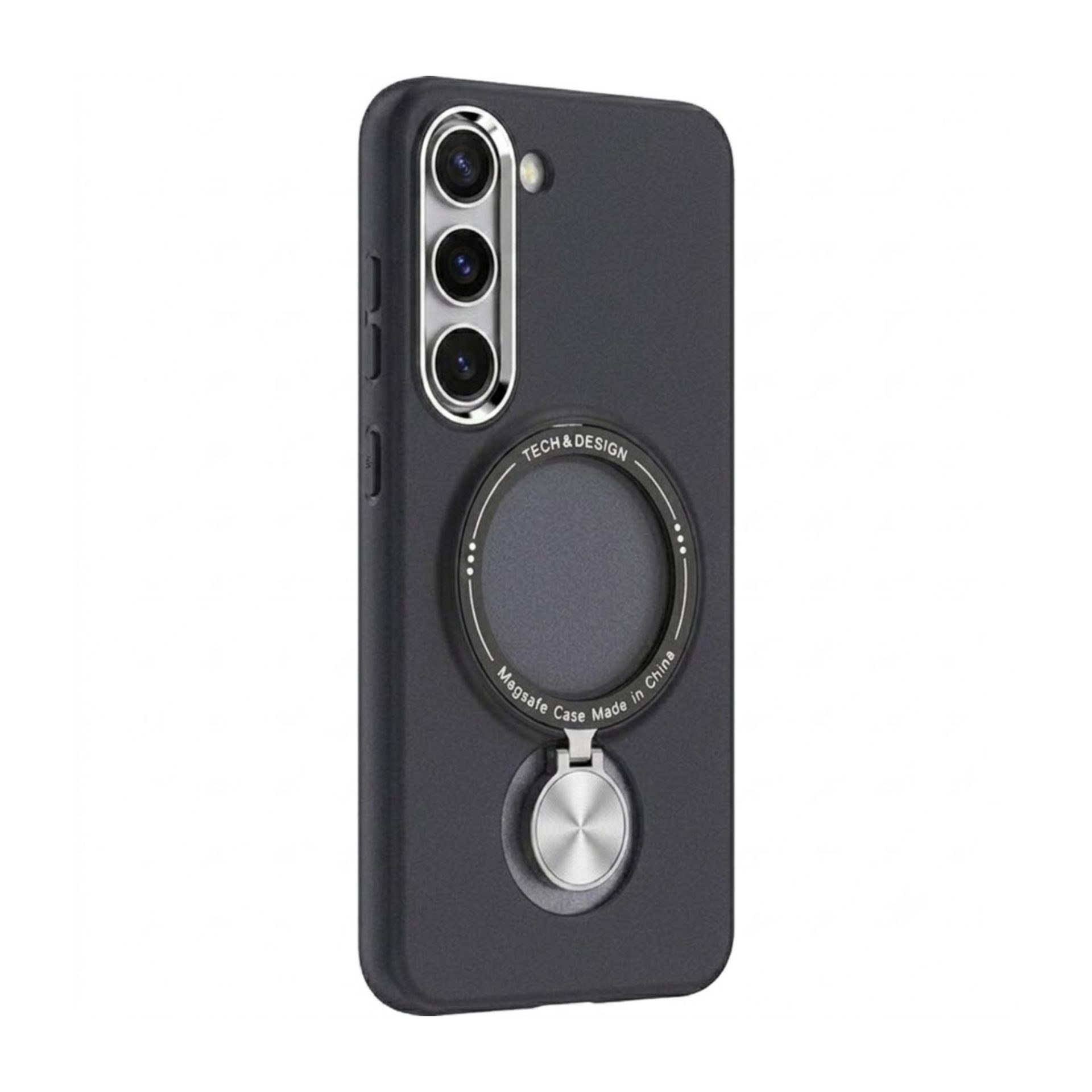 Husa de protectie Flippy, cu incarcare Wireless, Tehnologie Magsafe, TPU, Inel magnetic rotativ cu functie de suport, pentru  Samsung Galaxy S23 Plus , Negru