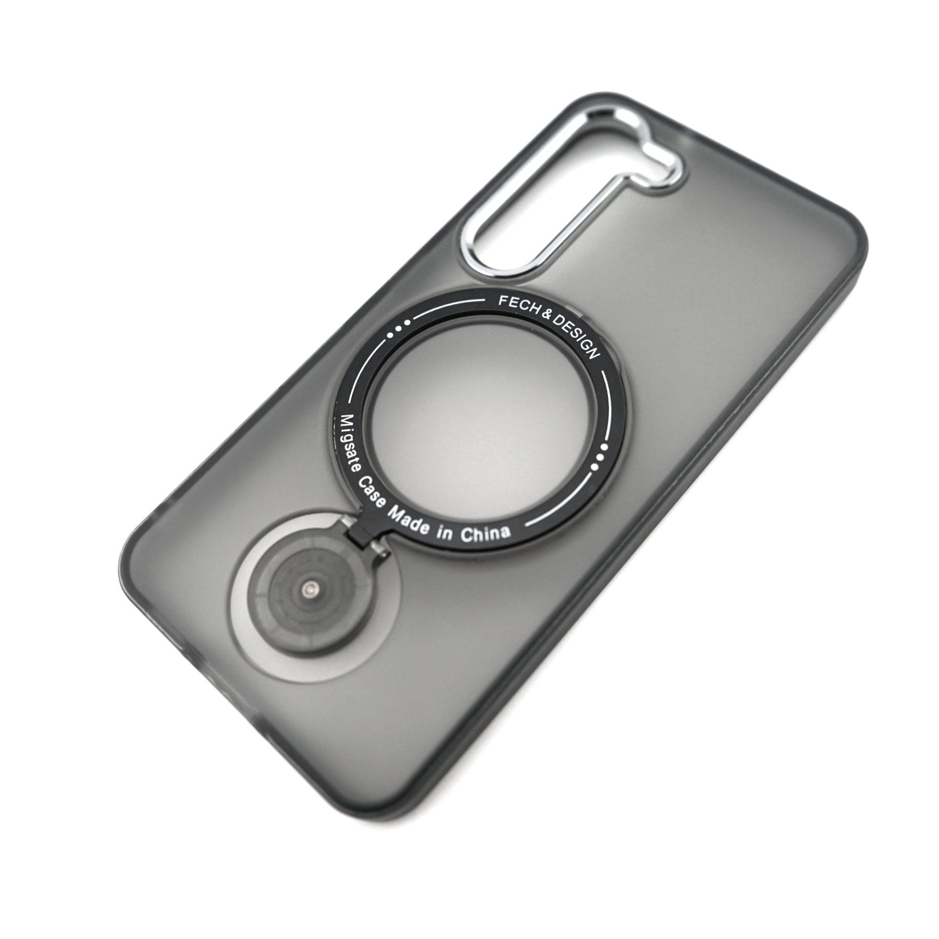 Husa de protectie Flippy, cu incarcare Wireless, Tehnologie Magsafe, TPU, Inel magnetic rotativ cu functie de suport, pentru Samsung Galaxy S23, Negru