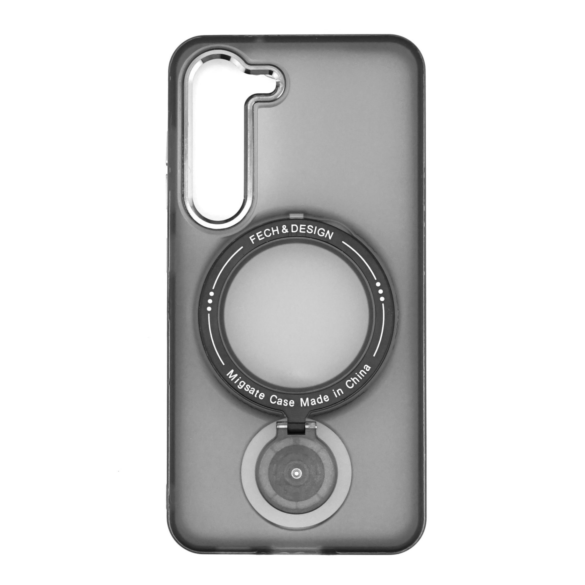 Husa de protectie Flippy, cu incarcare Wireless, Tehnologie Magsafe, TPU, Inel magnetic rotativ cu functie de suport, pentru Samsung Galaxy S23, Negru