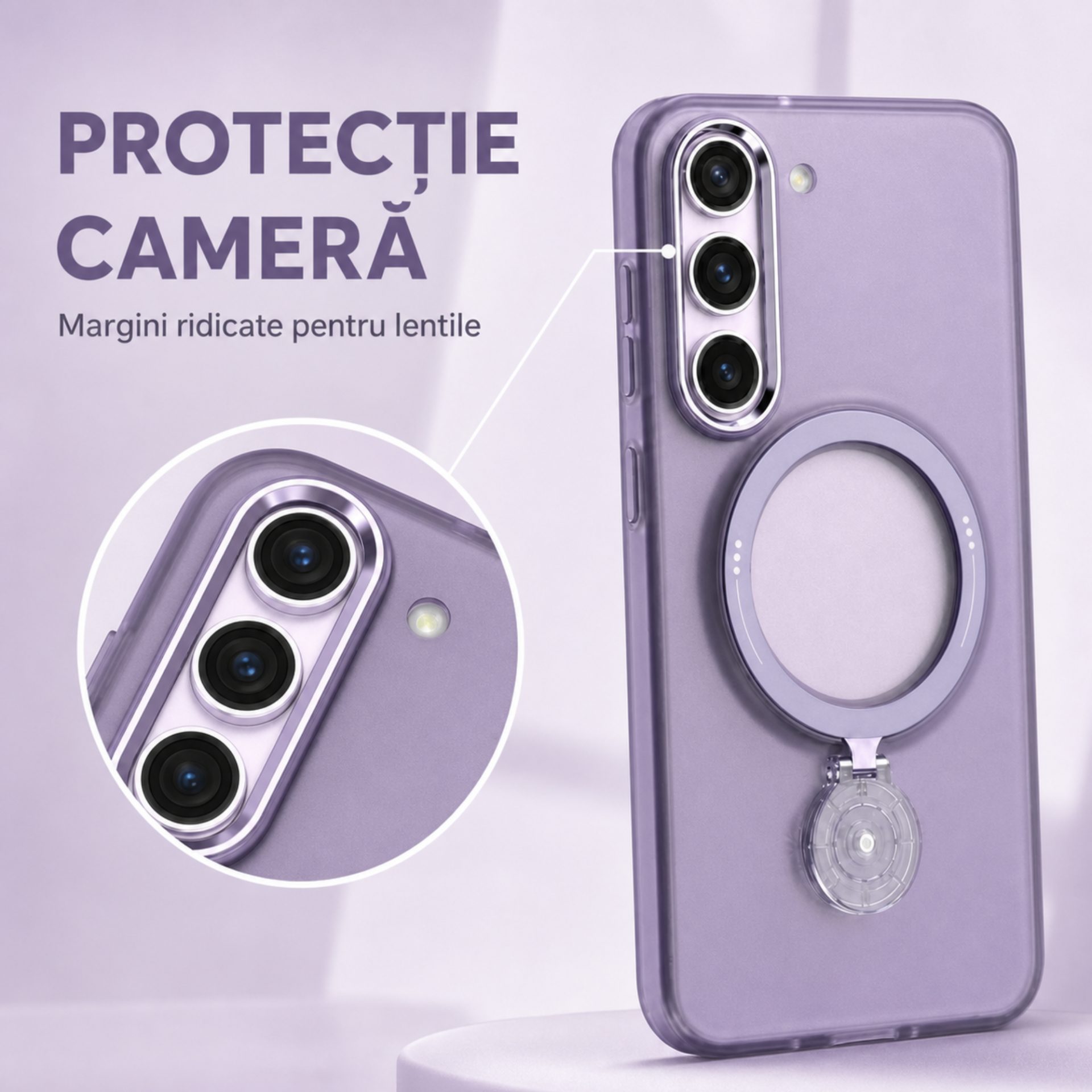 Detaliu inel magnetic și suport rotativ Flippy