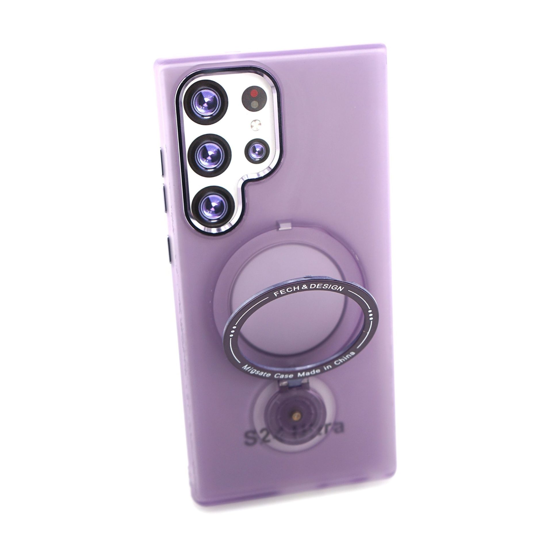 Husa de protectie Flippy, cu incarcare Wireless, Tehnologie Magsafe, TPU, Inel magnetic rotativ cu functie de suport, pentru  Samsung Galaxy S23 Ultra , Mov