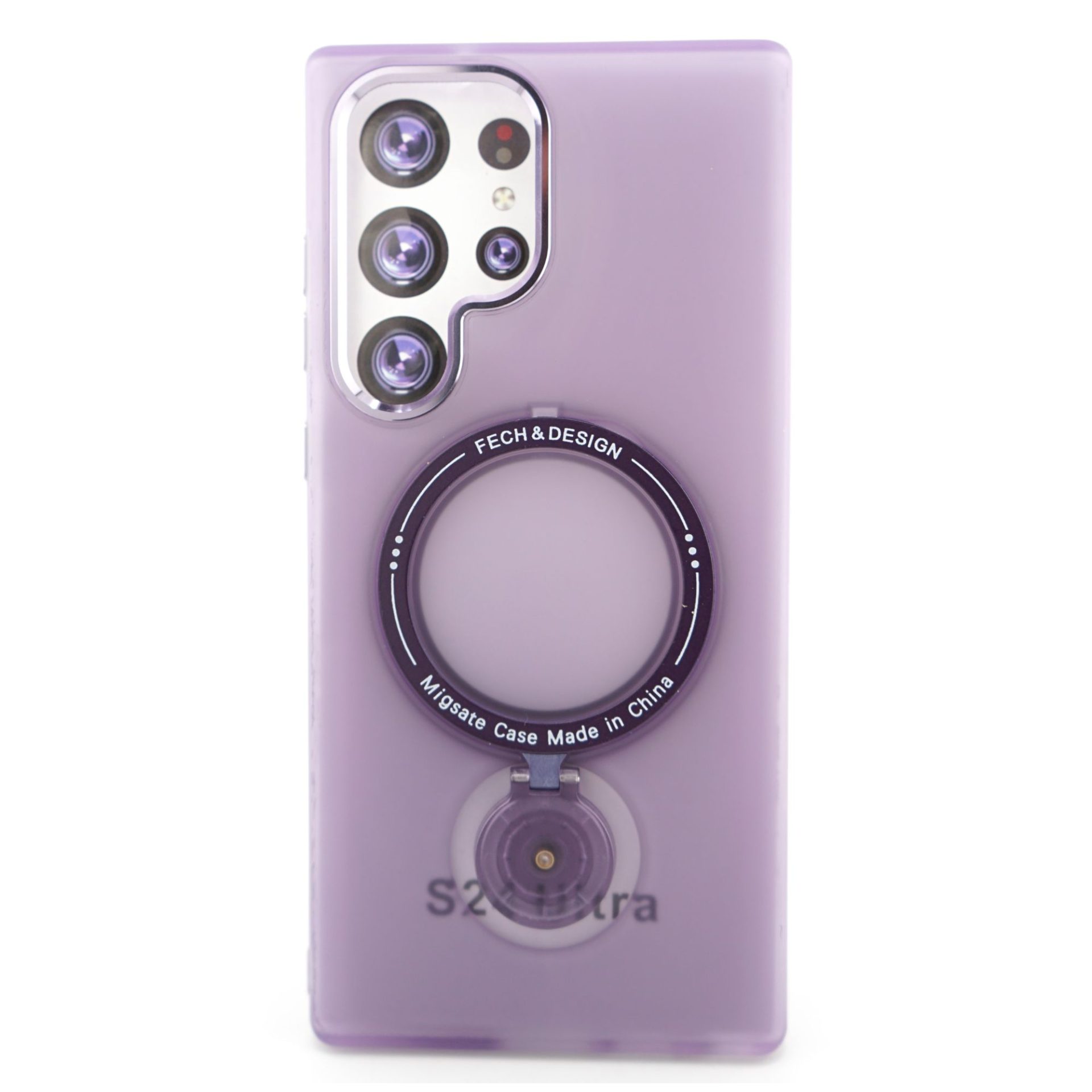 Husa de protectie Flippy, cu incarcare Wireless, Tehnologie Magsafe, TPU, Inel magnetic rotativ cu functie de suport, pentru  Samsung Galaxy S23 Ultra , Mov
