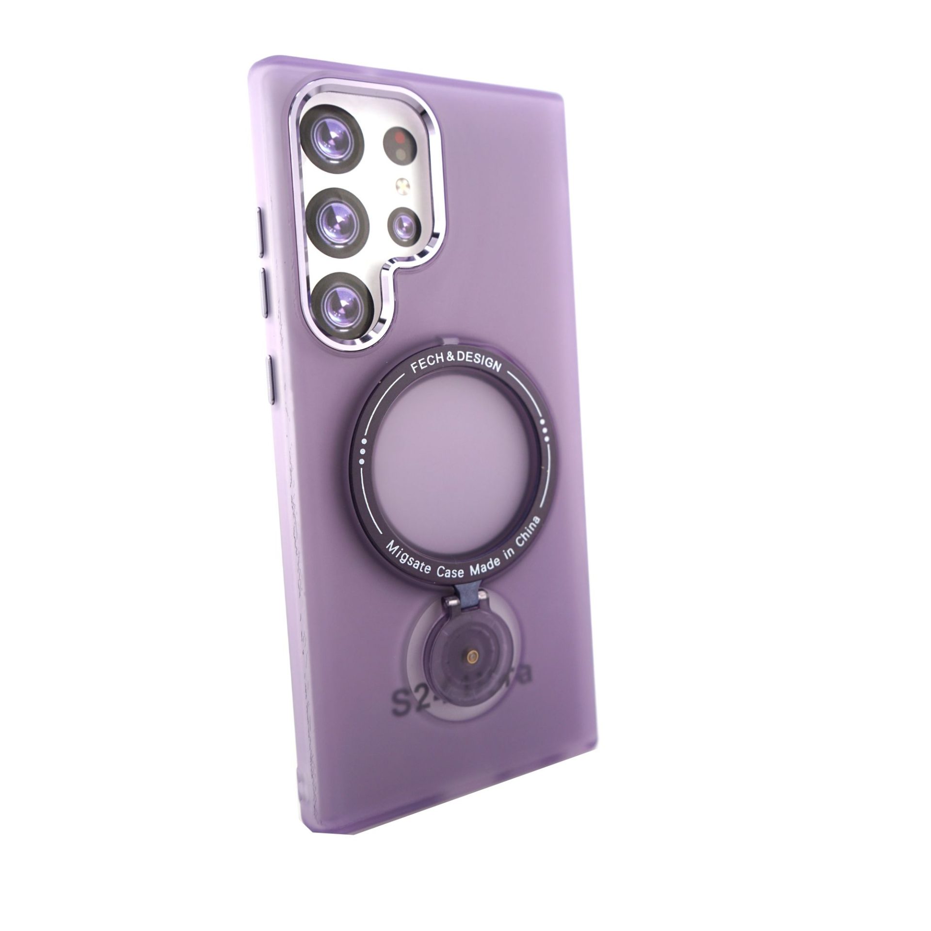 Husa de protectie Flippy, cu incarcare Wireless, Tehnologie Magsafe, TPU, Inel magnetic rotativ cu functie de suport, pentru  Samsung Galaxy S23 Ultra , Mov