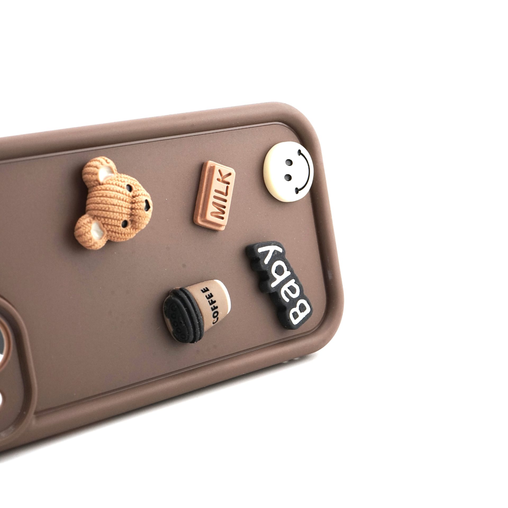 Husa de Protectie, Flippy, pentru Apple iPhone 14, Model Ursuleti 3D, Antisoc, Rezistenta la Impact, Protectie Camera, Maro