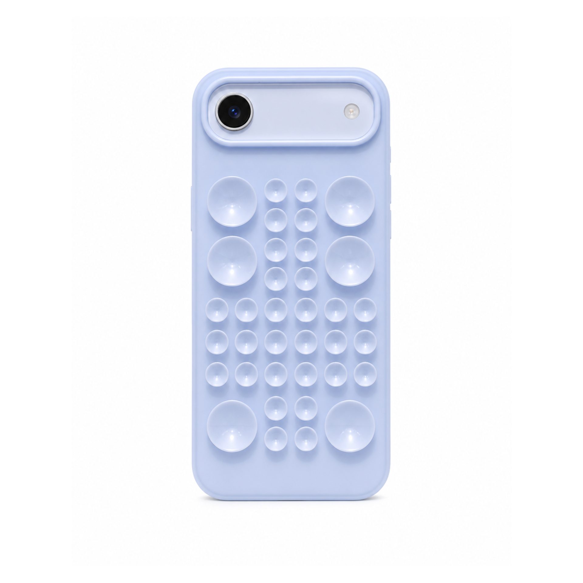 Husă cu ventuze Flippy pentru iPhone 17 Air, silicon albastru gri