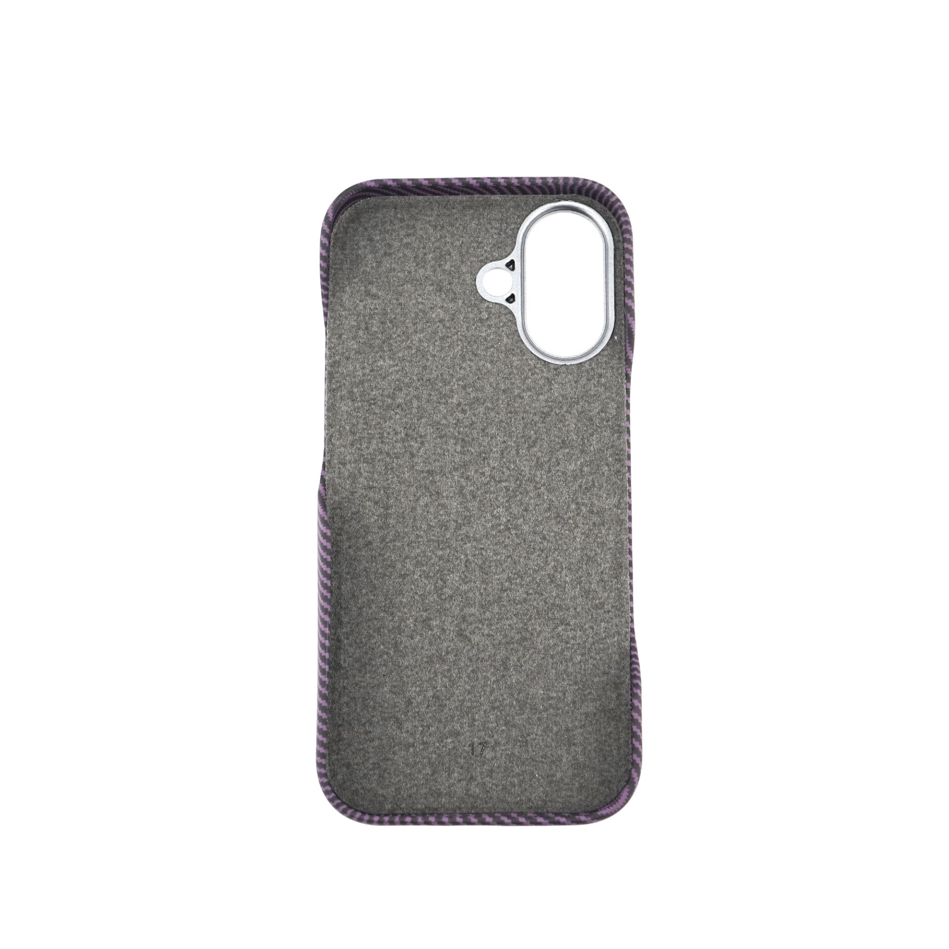 Husa MagSafe pentru iPhone 17, Flippy, Suport Card Detasabil, Carcasa pentru Telefon, Textura Fibra de Carbon, Business Style, Mov