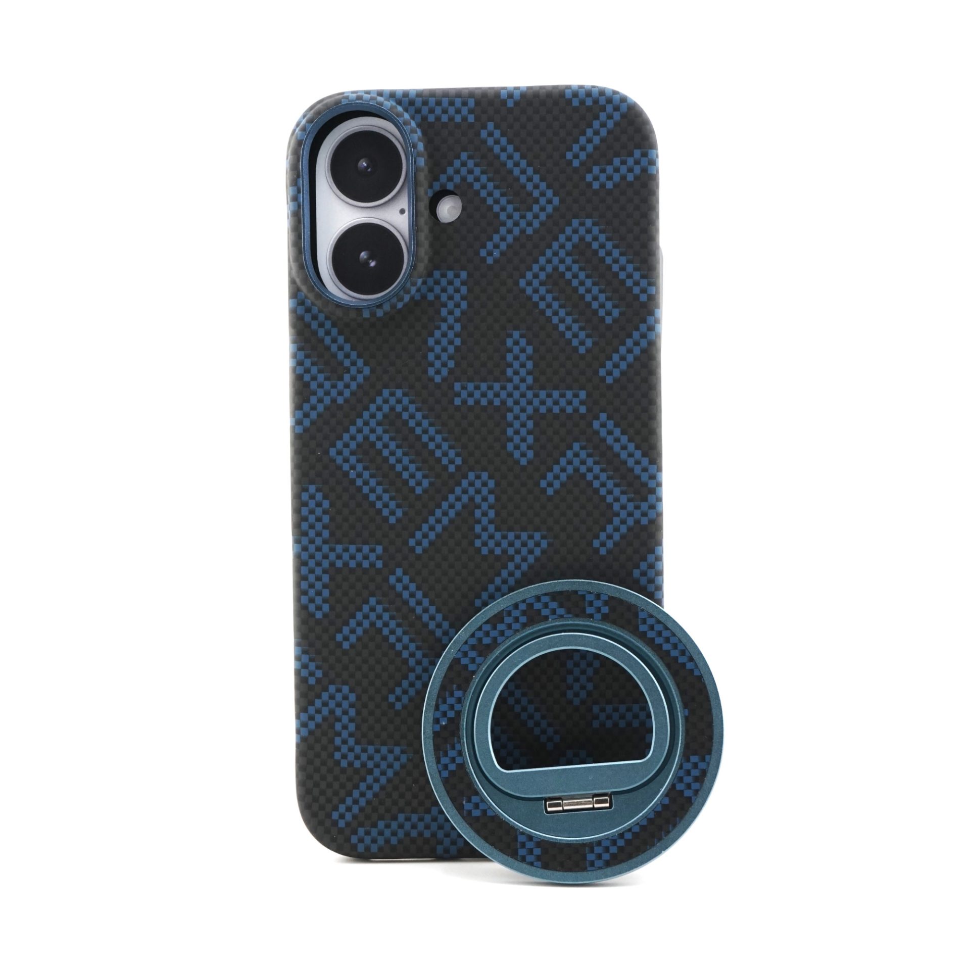 Husa pentru iPhone 17, Flippy, Carcasa de Protectie Rezistenta Ultra-subtire, Suport Magnetic, Aspect Texturat, Albastru