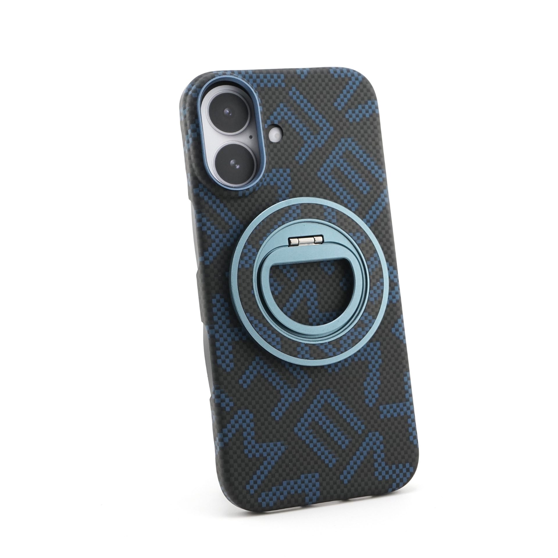Husa pentru iPhone 17, Flippy, Carcasa de Protectie Rezistenta Ultra-subtire, Suport Magnetic, Aspect Texturat, Albastru