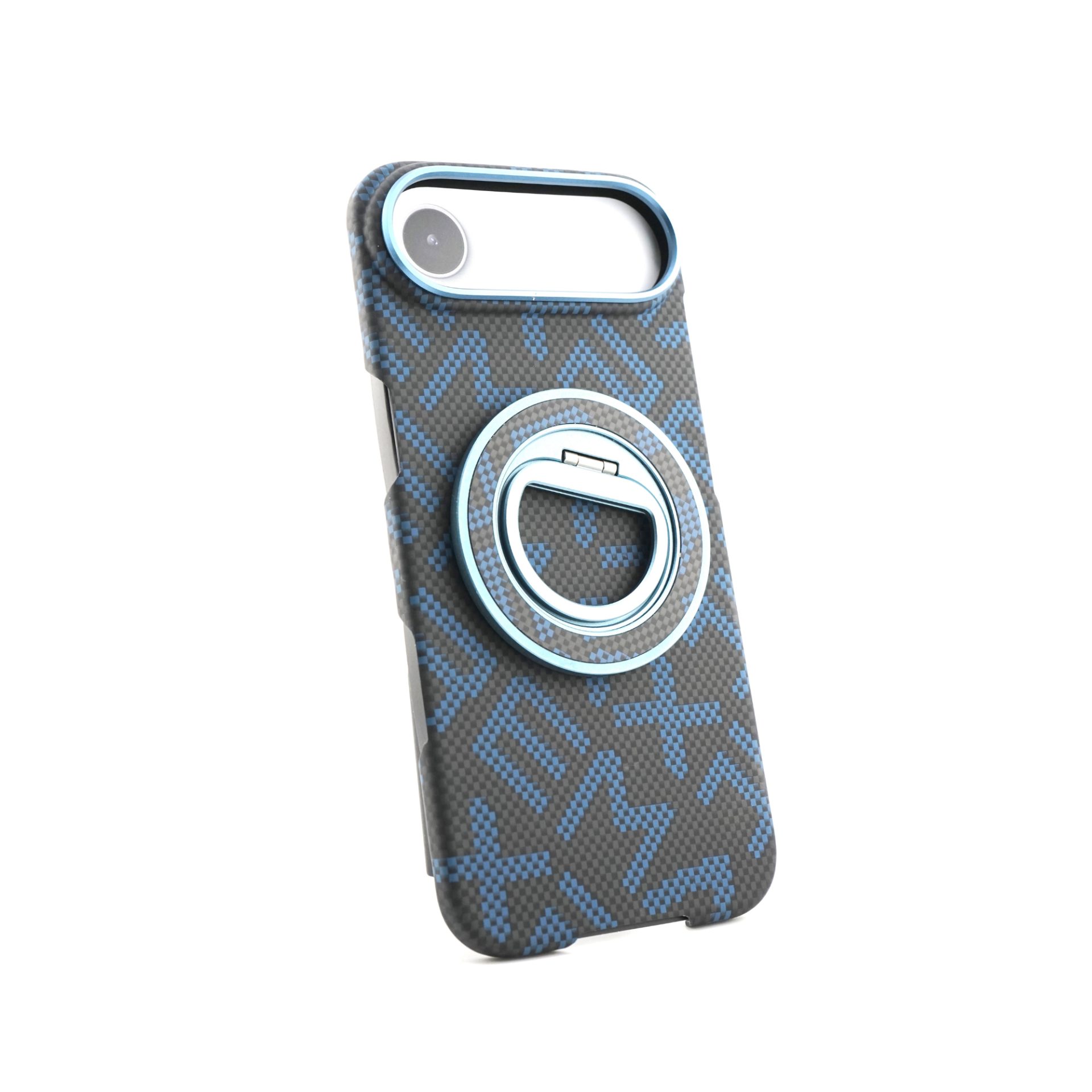 Husa pentru iPhone 17 Air, Flippy, Carcasa de Protectie Rezistenta Ultra-subtire, Suport Magnetic, Aspect Texturat, Albastru