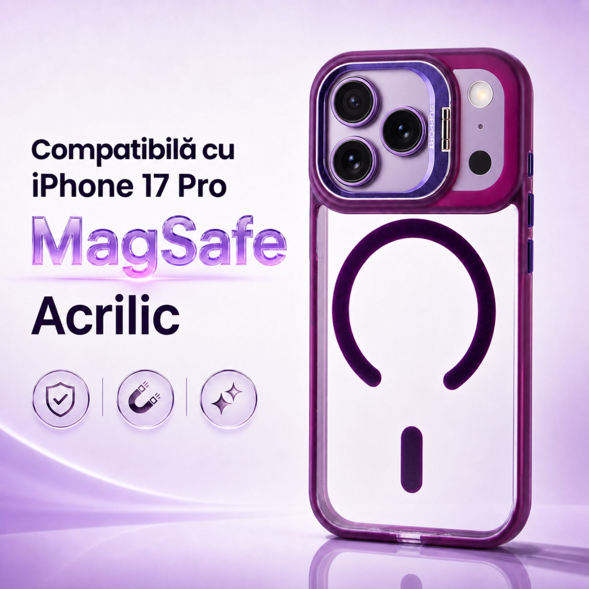 Detaliu suport metalic protecție cameră Flippy