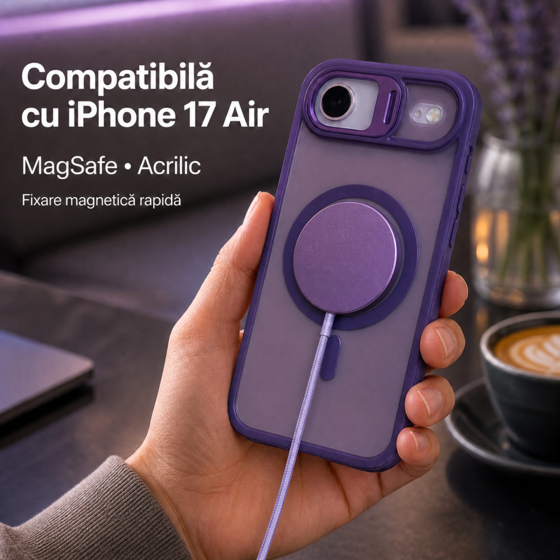 Vedere laterală husă Flippy MagSafe