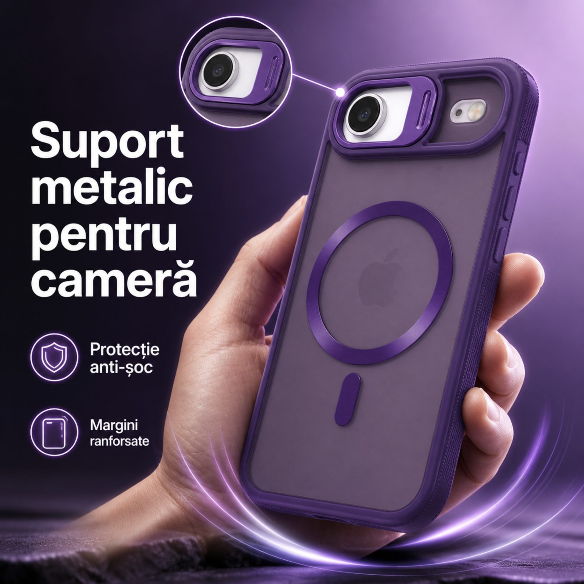 Detaliu suport metalic cameră Flippy iPhone 17 Air