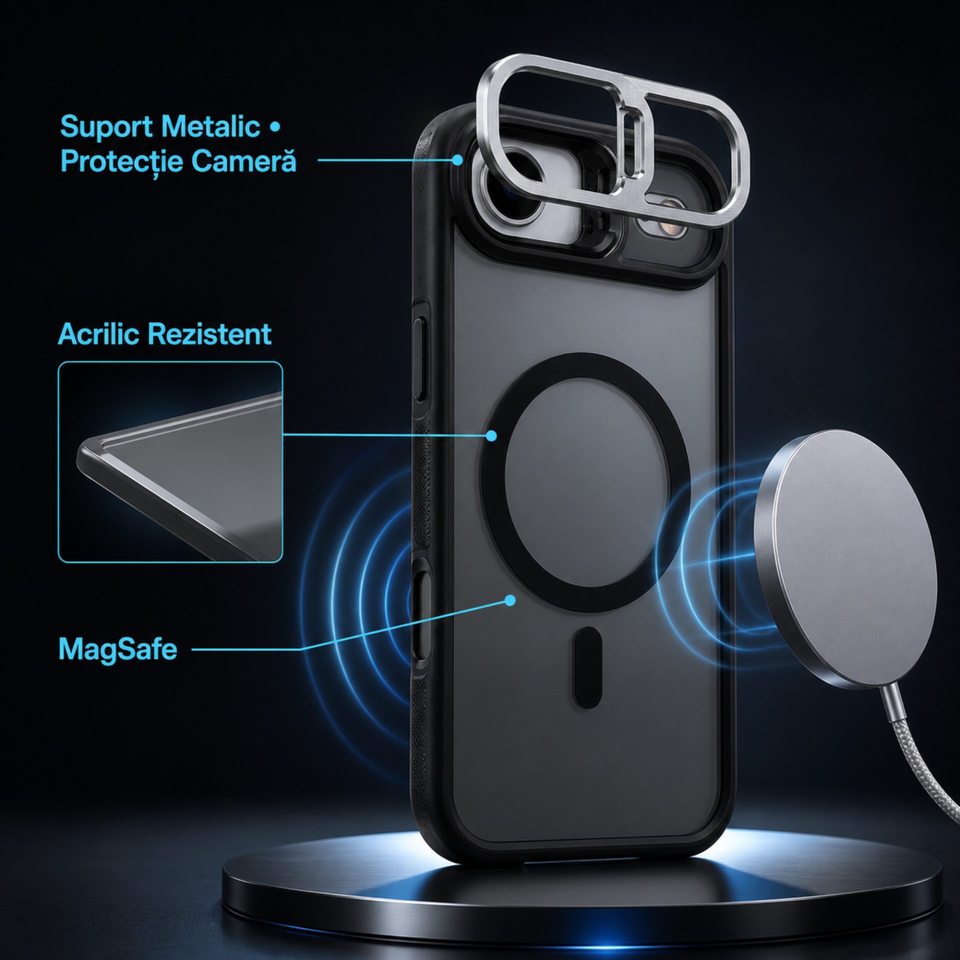 Detaliu suport metalic camera iPhone 17 Air