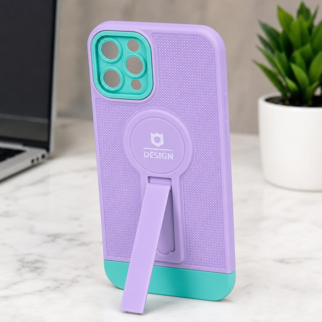 Husa Armor Design cu Stand pentru Apple iPhone 11 Pro, Mov/Albastru, Suport Auto Magnetic, Wireless Charge, Protectie Antisoc, Flippy