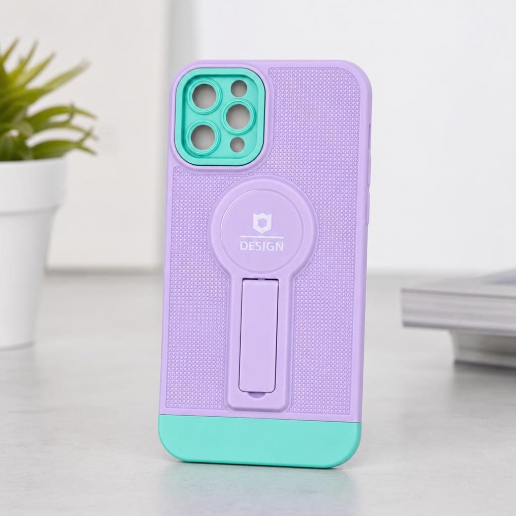 Husa Armor Design cu Stand pentru Apple iPhone 11 Pro, Mov/Albastru, Suport Auto Magnetic, Wireless Charge, Protectie Antisoc, Flippy