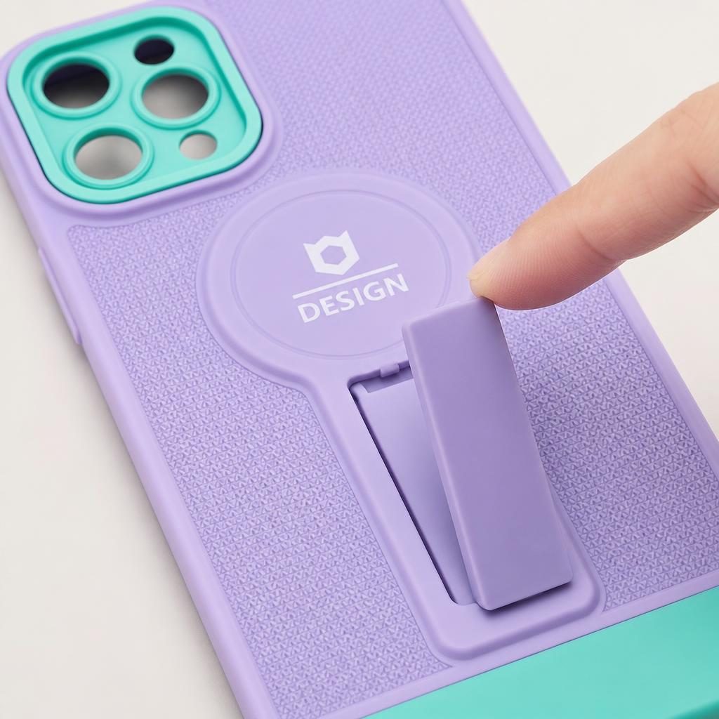 Husa Armor Design cu Stand pentru Apple iPhone 11 Pro, Mov/Albastru, Suport Auto Magnetic, Wireless Charge, Protectie Antisoc, Flippy