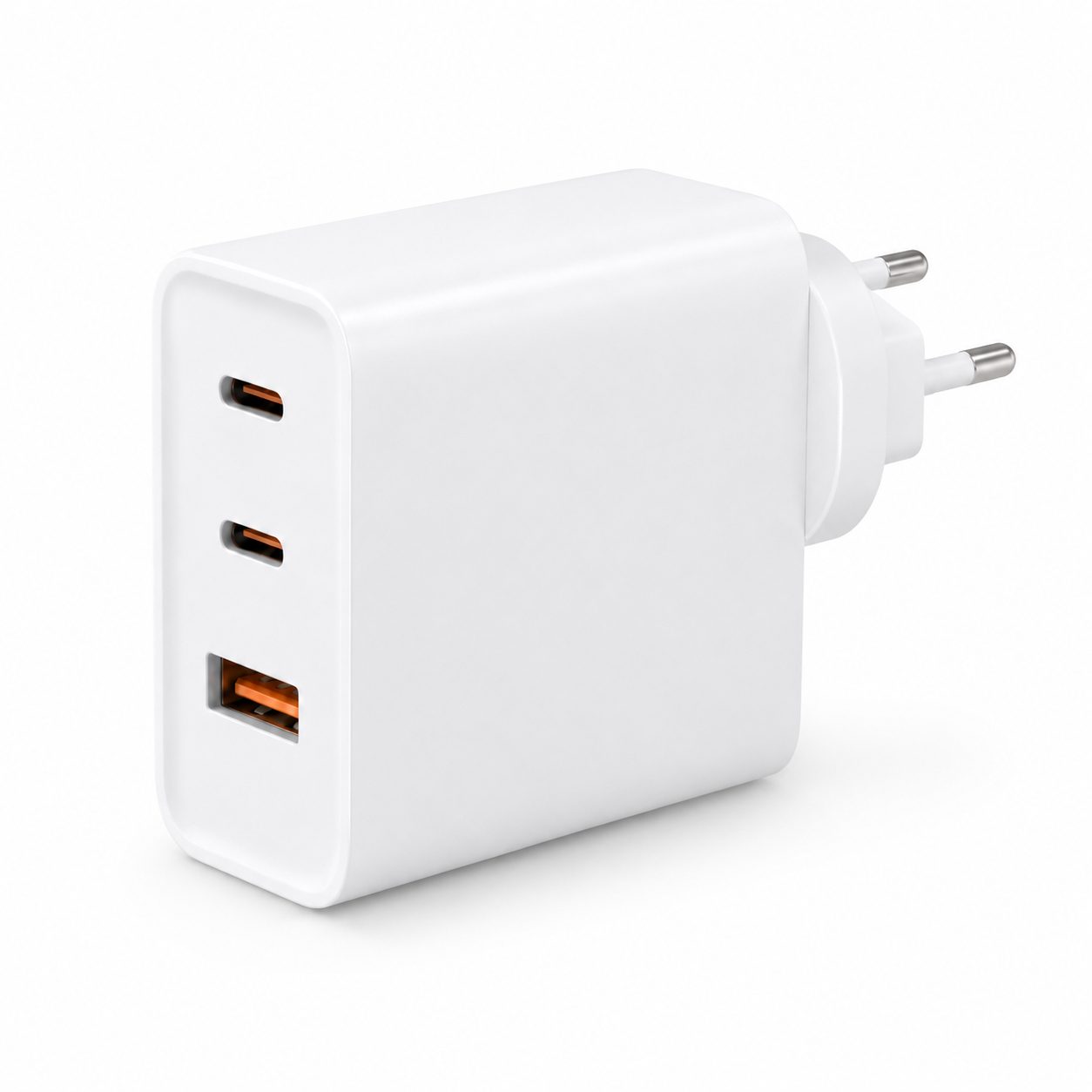 Adaptor Priza USB-C 100W, Flippy, Tehnologie GaN, Incarcare Rapida PD, Compatibil Telefoane, Tablete si Laptopuri, Alb