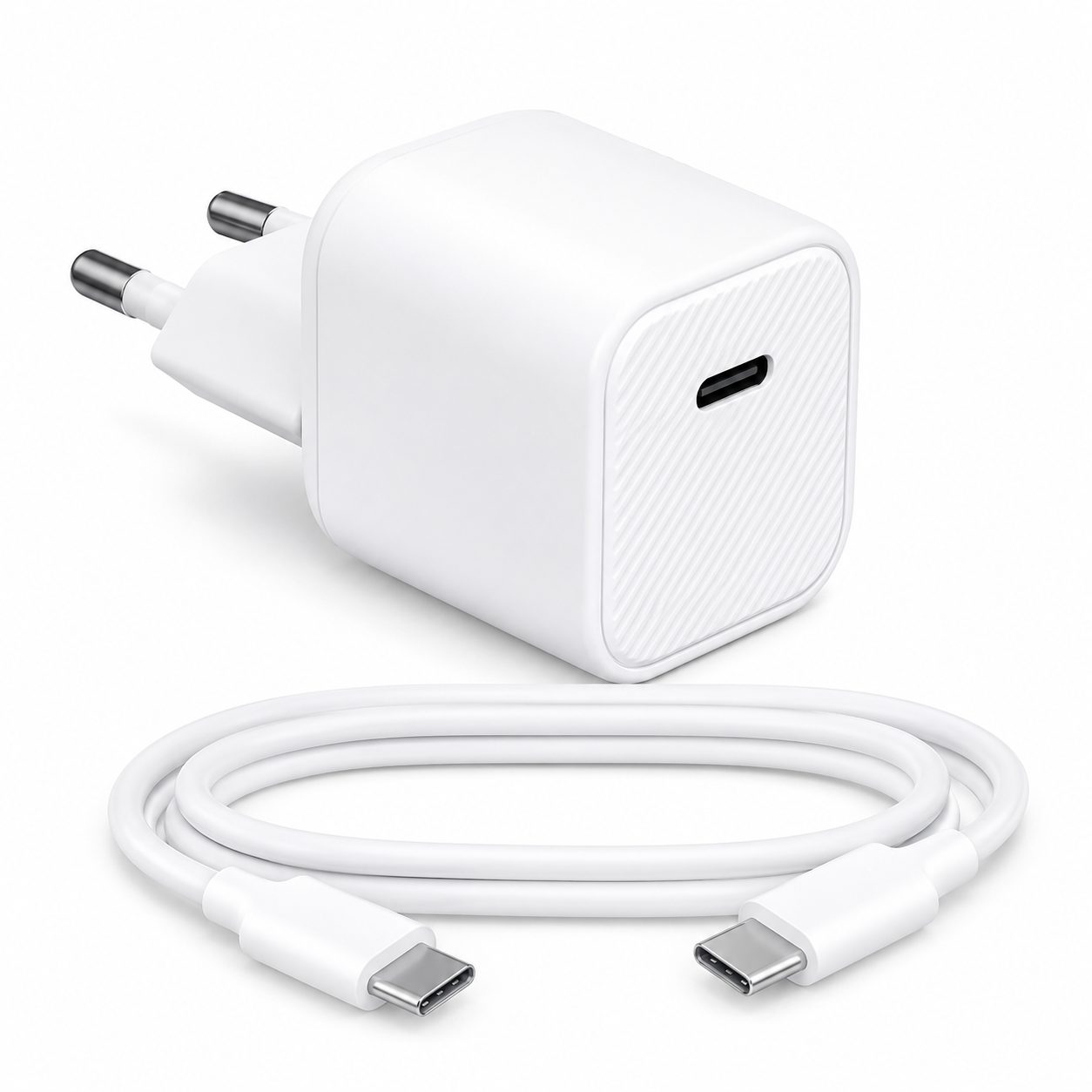 Incarcator USB-C 45W, Flippy, Compatibil iPhone 17, Fast Charge, Format Patrat Compact, Standard European, Alb