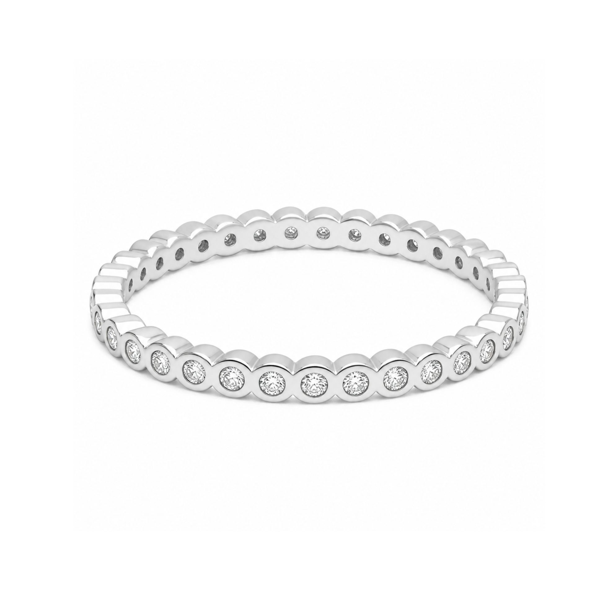 Inel Argint 925 Circular cu Pietre Incrustate M 54