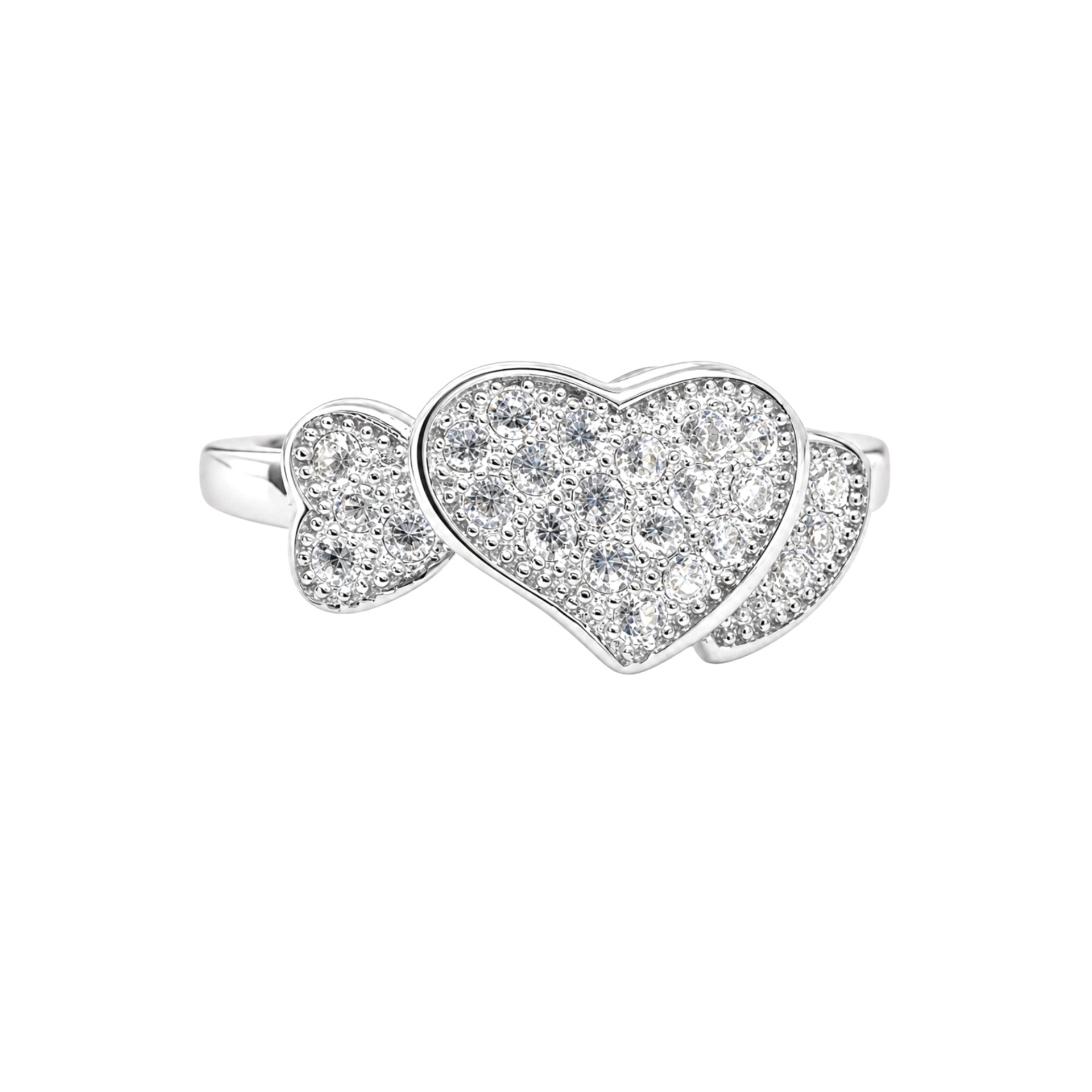 Inel Jolie Silver argint 925 inimi cu pietre mărimea 49