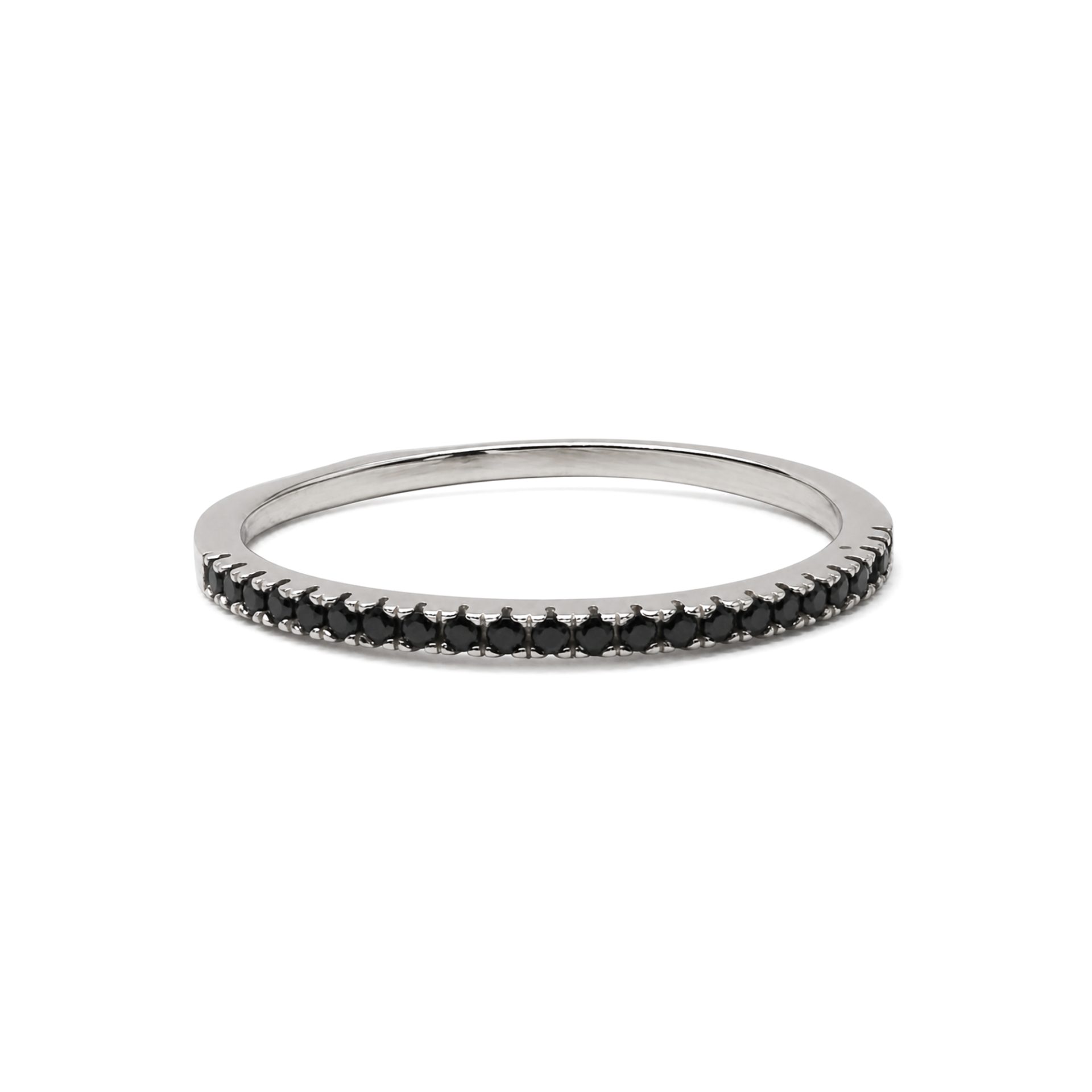 Inel Argint 925 cu Minizirconii Negre, M53, 1.23 g