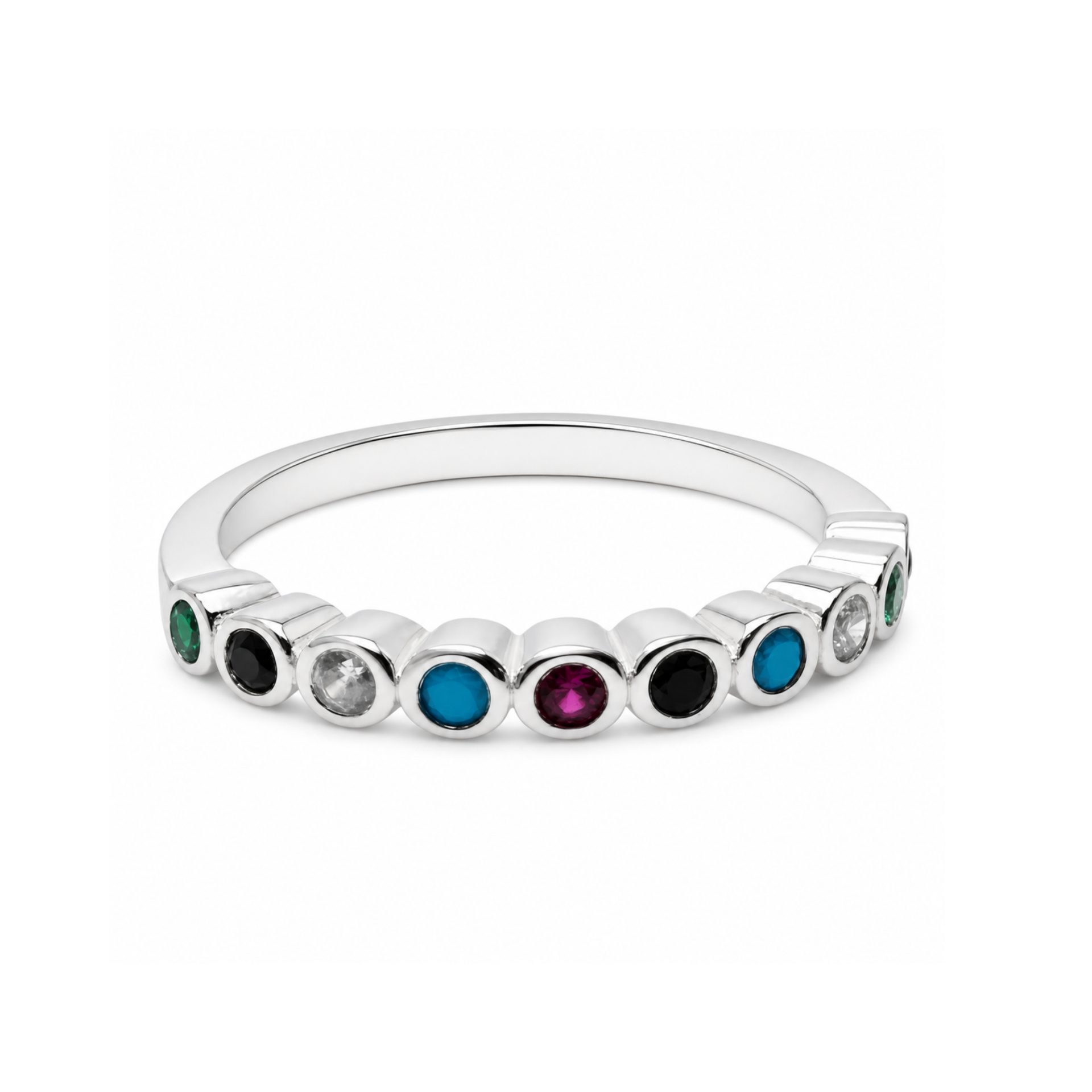 Inel Argint 925 cu Zirconii Colorate M52