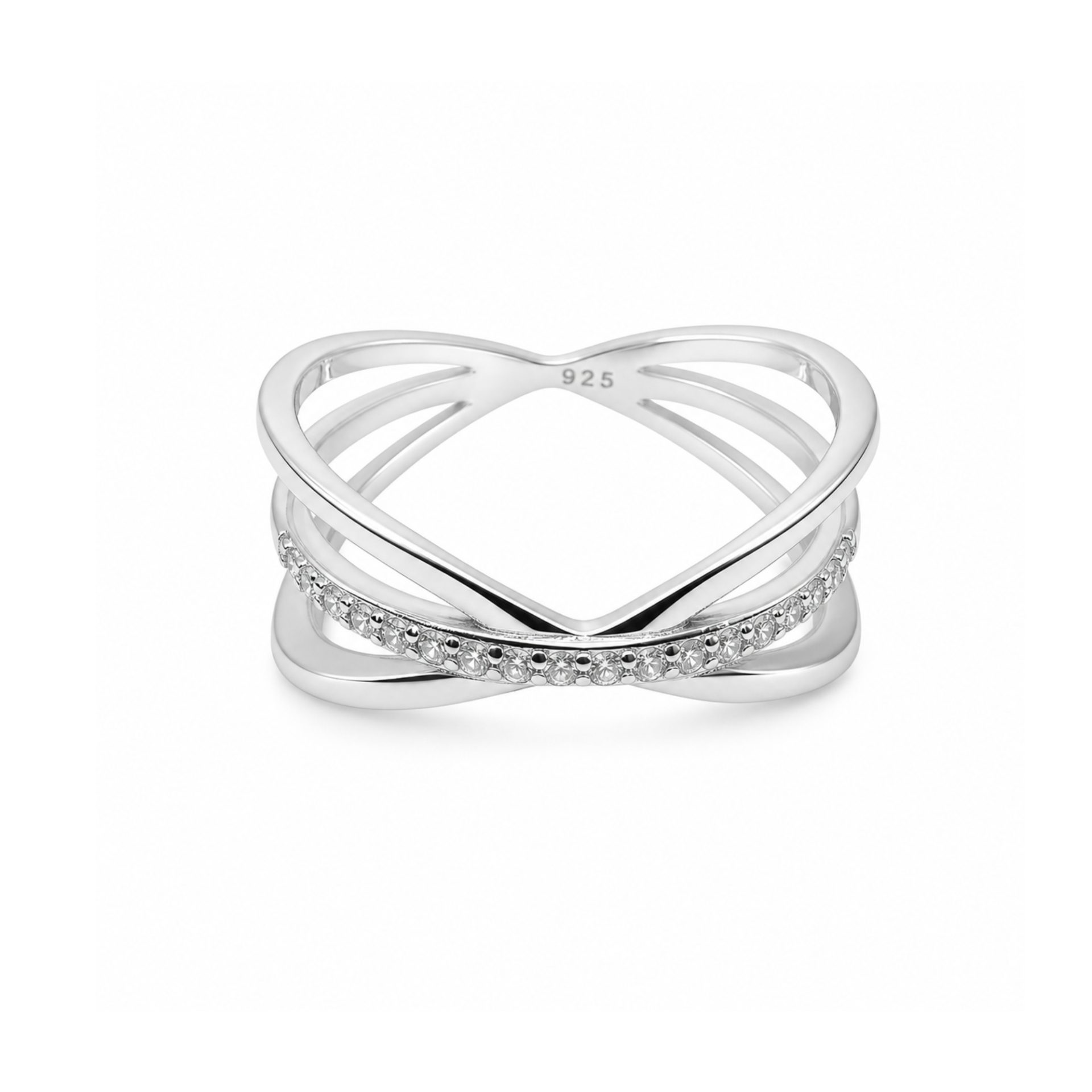Inel argint 925 sfera cu zirconii M52