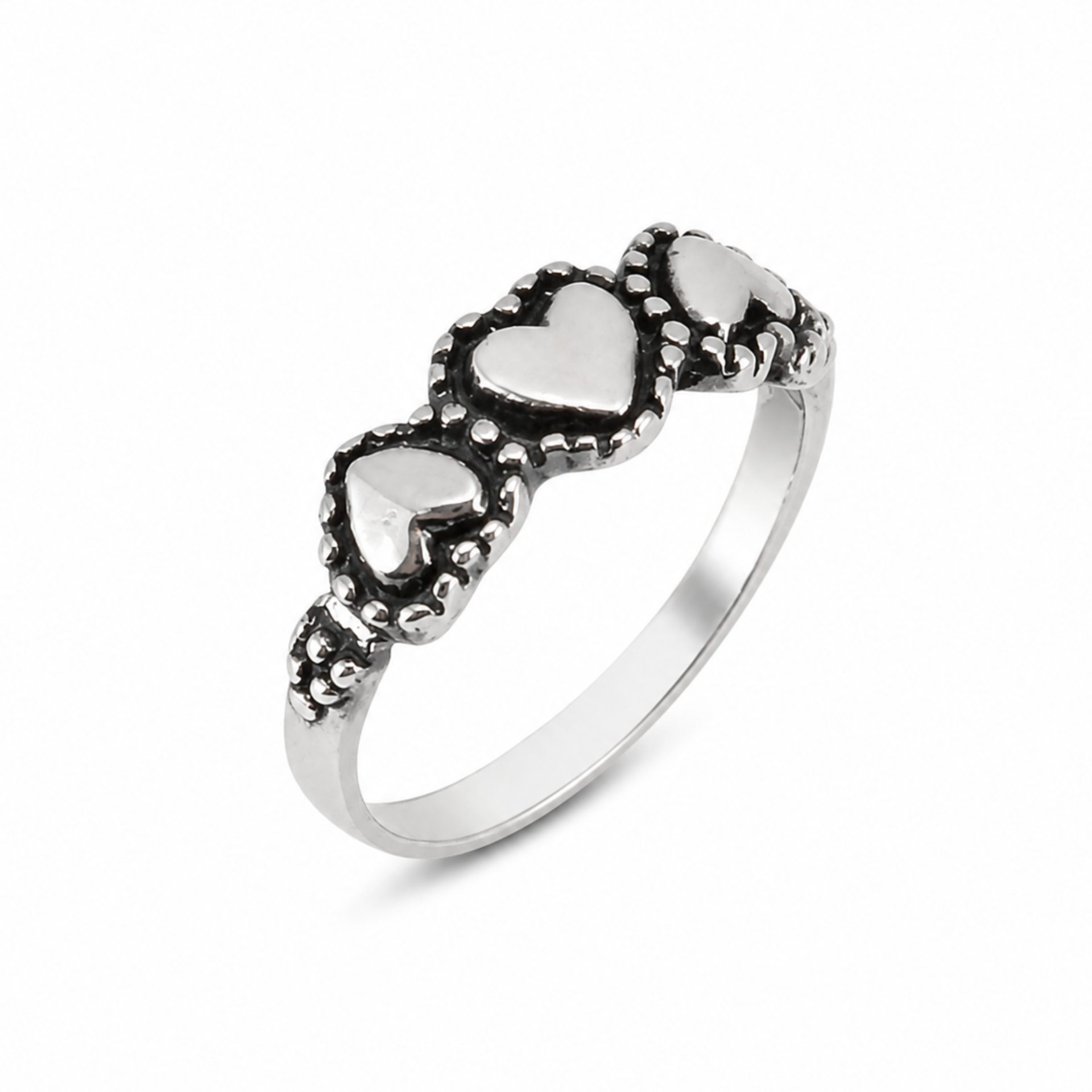 Inel din Argint 925 cu inimi, 49 mm, 1.98 g, M51