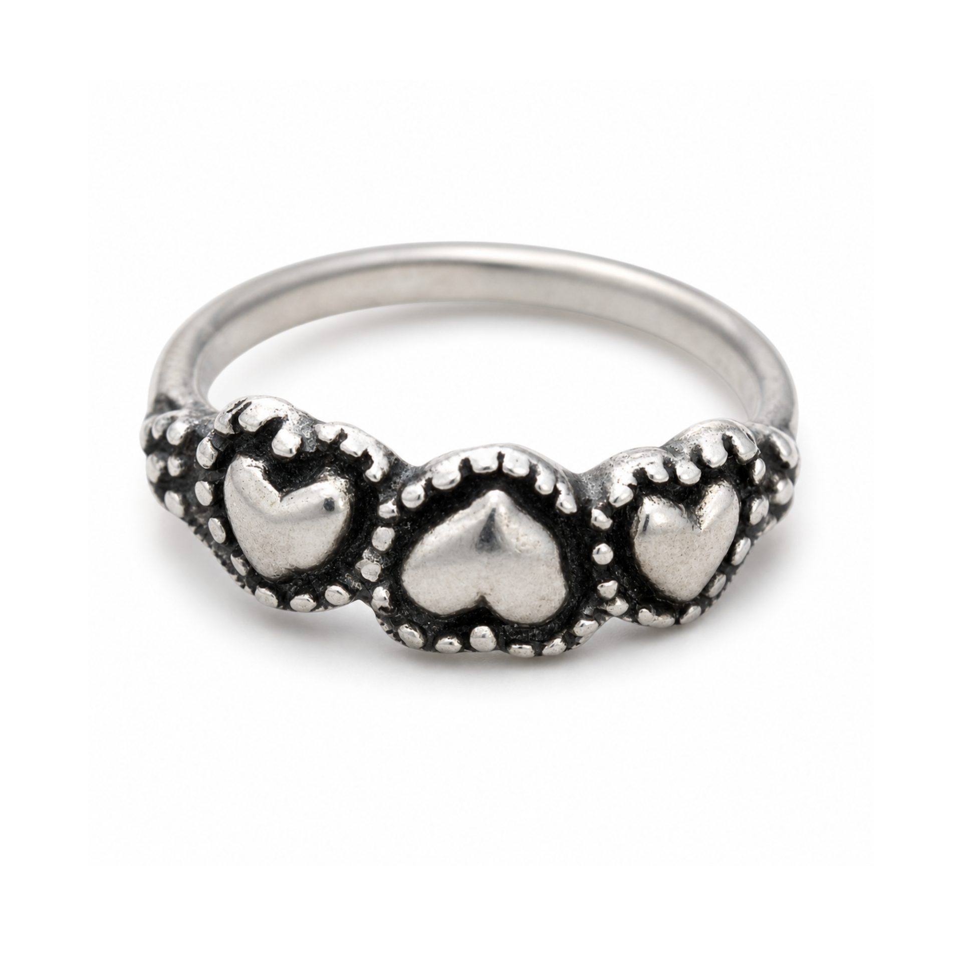 Inel din Argint 925 cu inimi, 49 mm, 1.98 g, M51