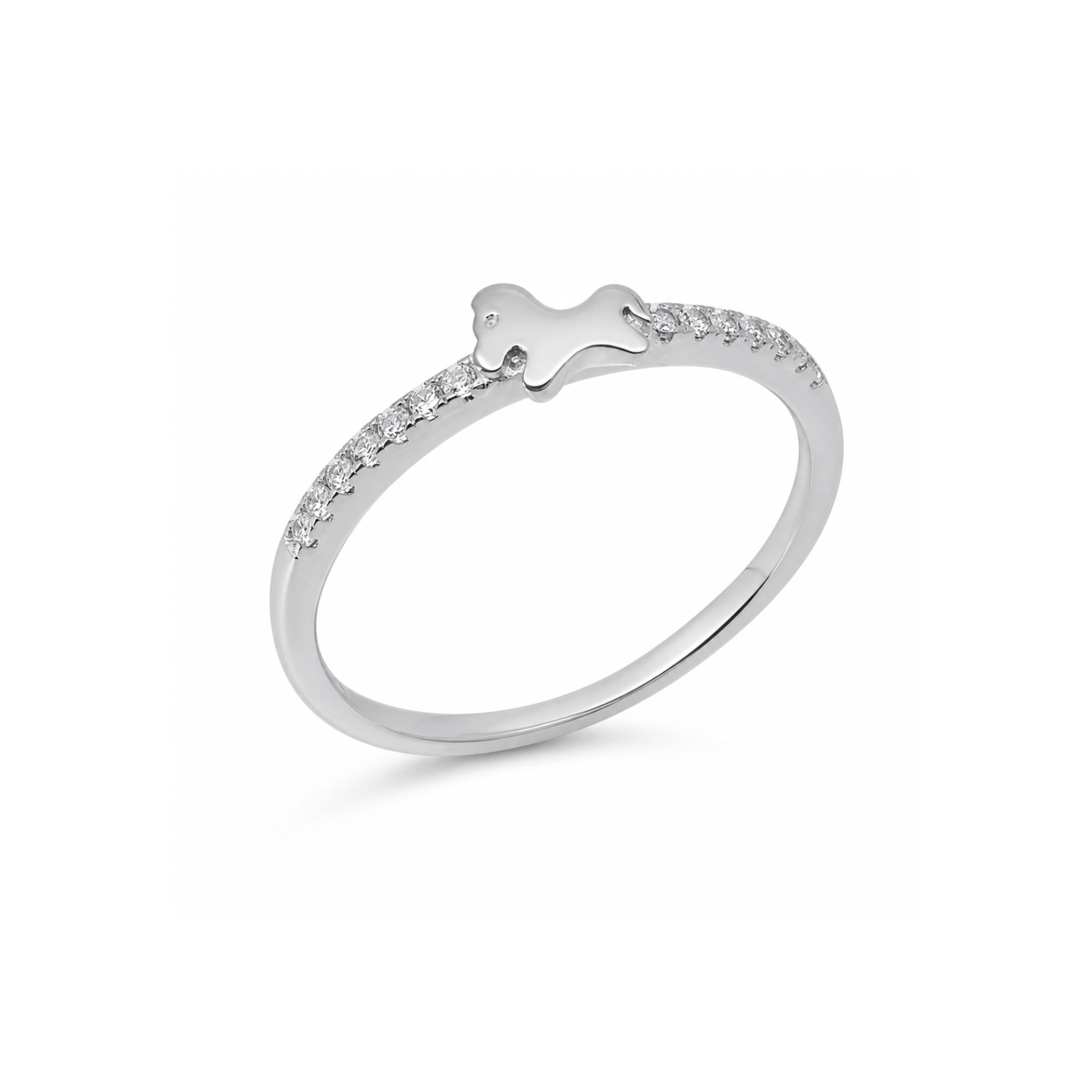 Inel argint 925 catel cu zirconii marime 52