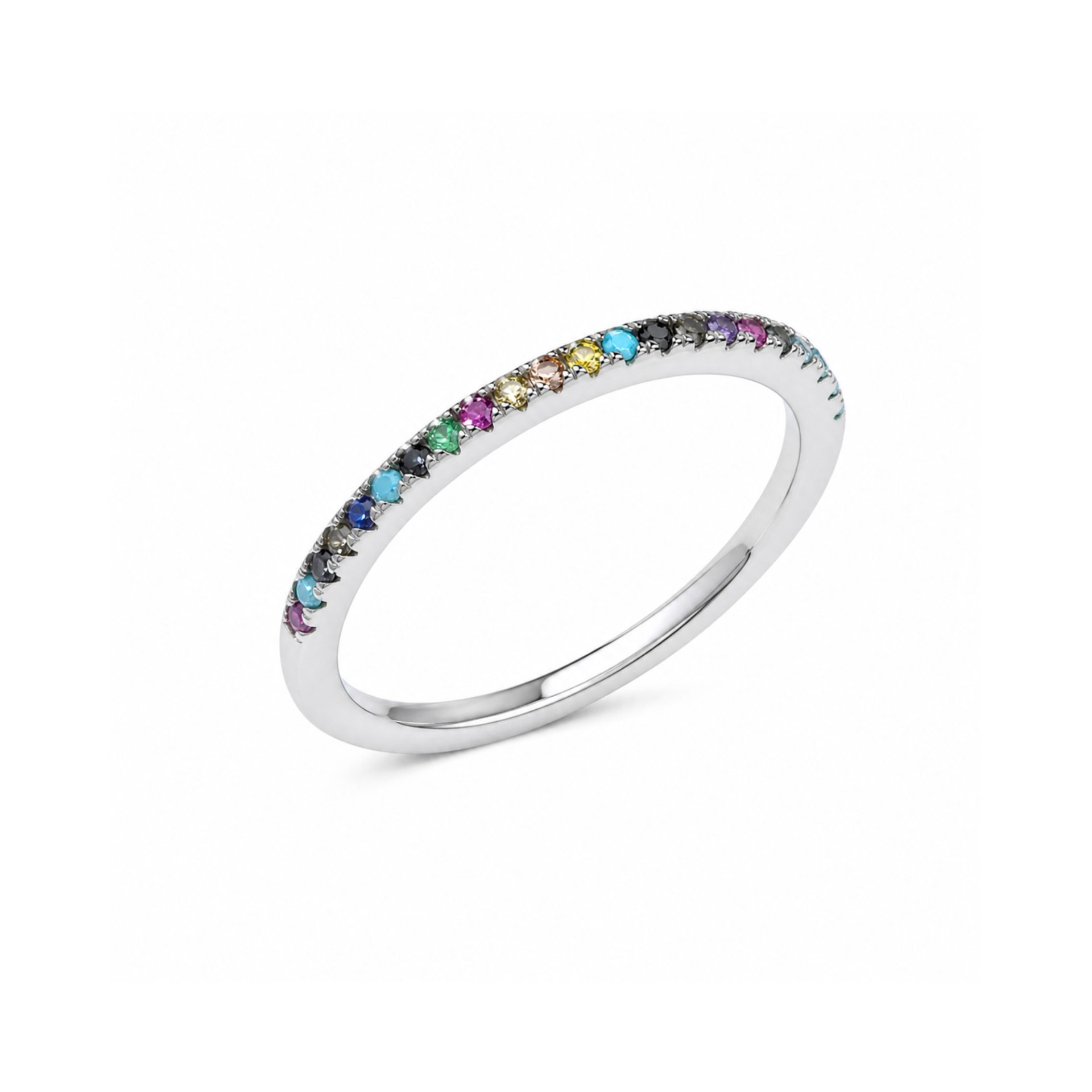 Inel argint 925 cu minizirconii colorate mărime 54