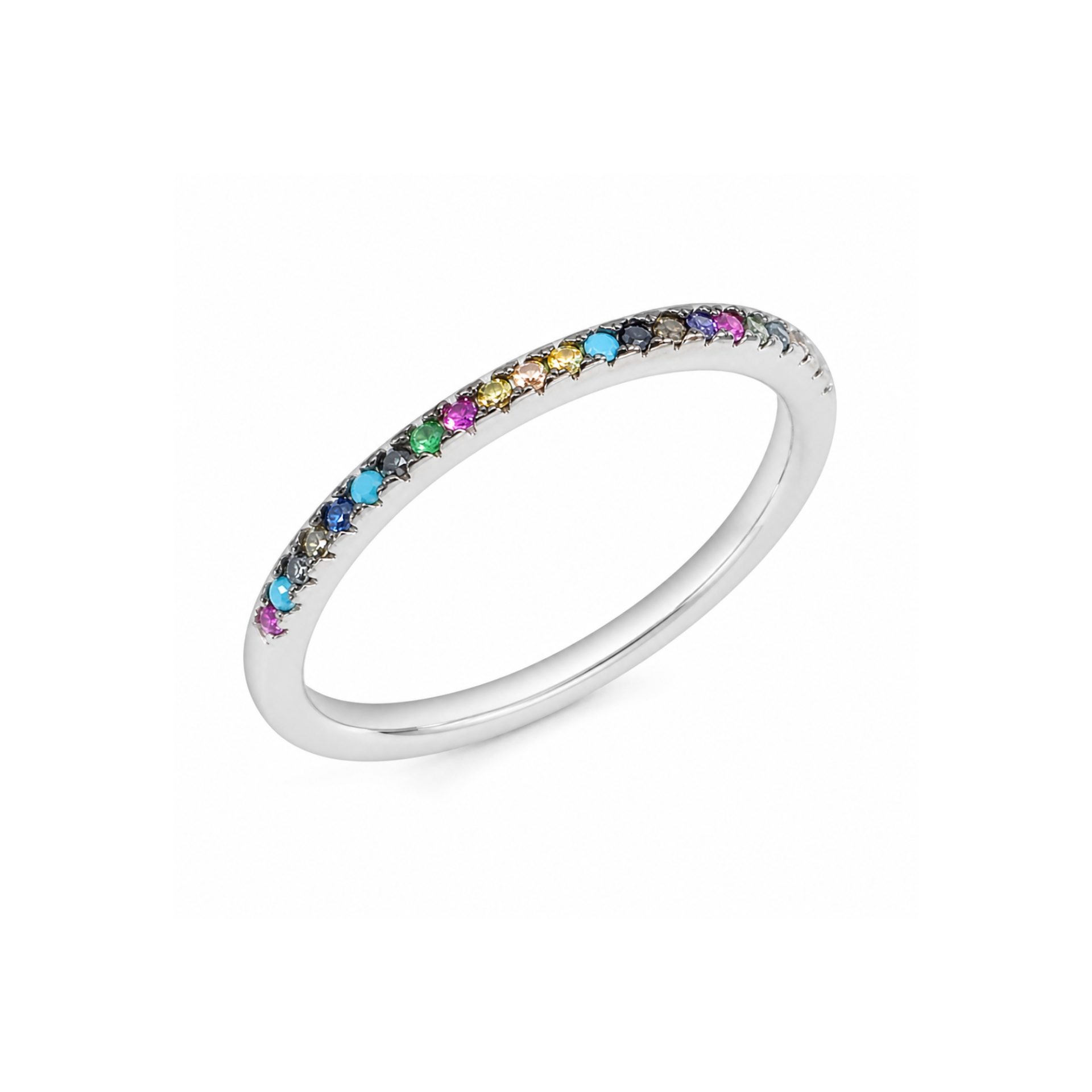 Inel Argint 925 cu Minizirconii Colorate Mărime 56