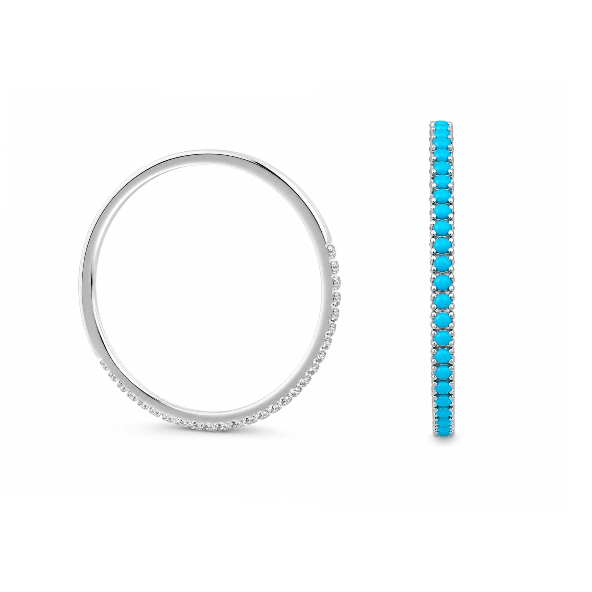 Inel Argint 925 cu Minizirconii Albastre, Marime 53 3