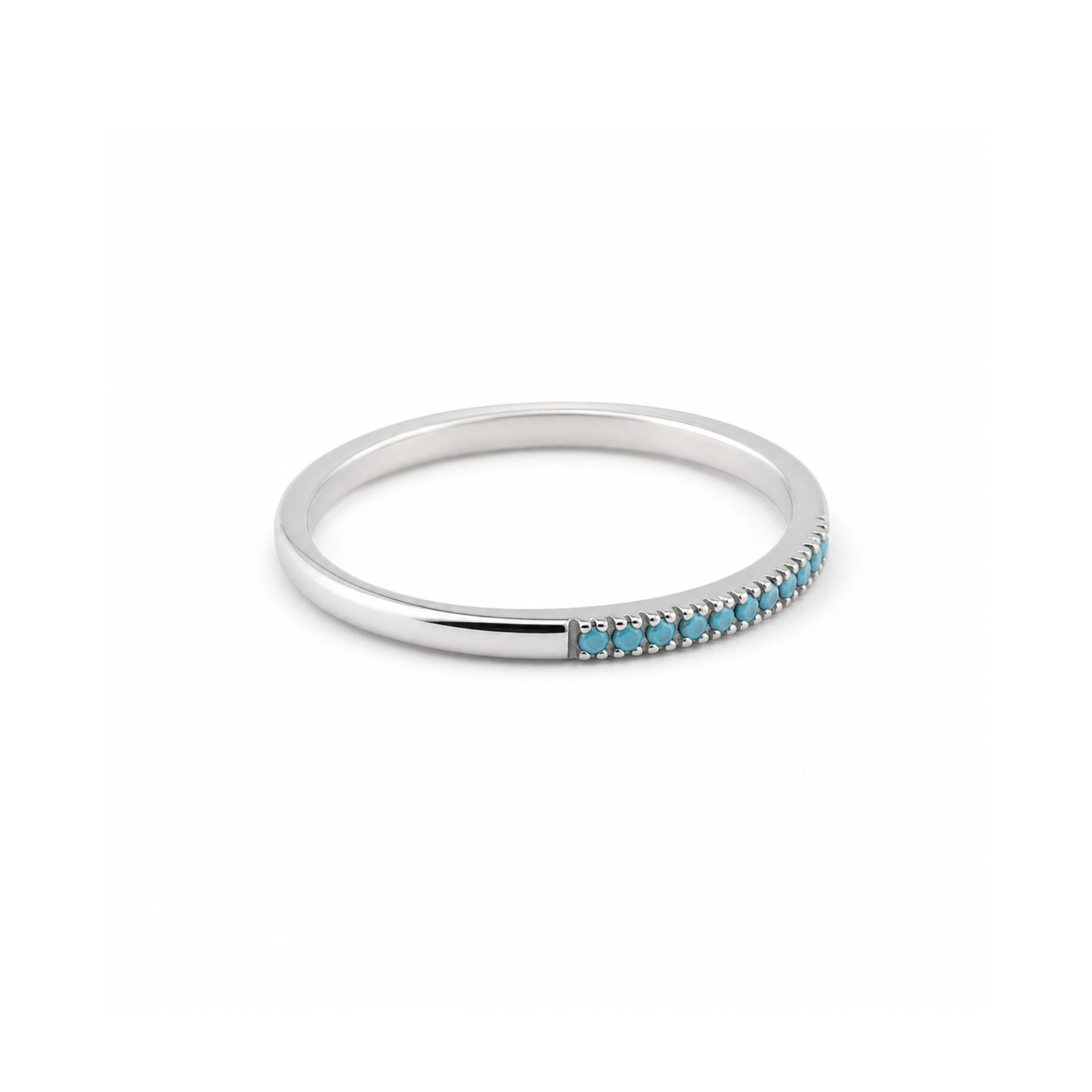 Inel Argint 925 cu Minizirconii Albastre, Marime 53 2