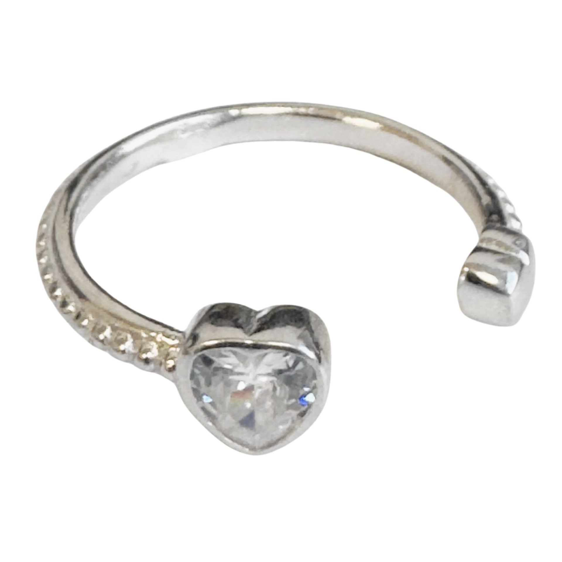 Inel din Argint 925, Jolie Silver, pentru Dama, Model Inima Desprinsa, 2.23 g, Argintiu