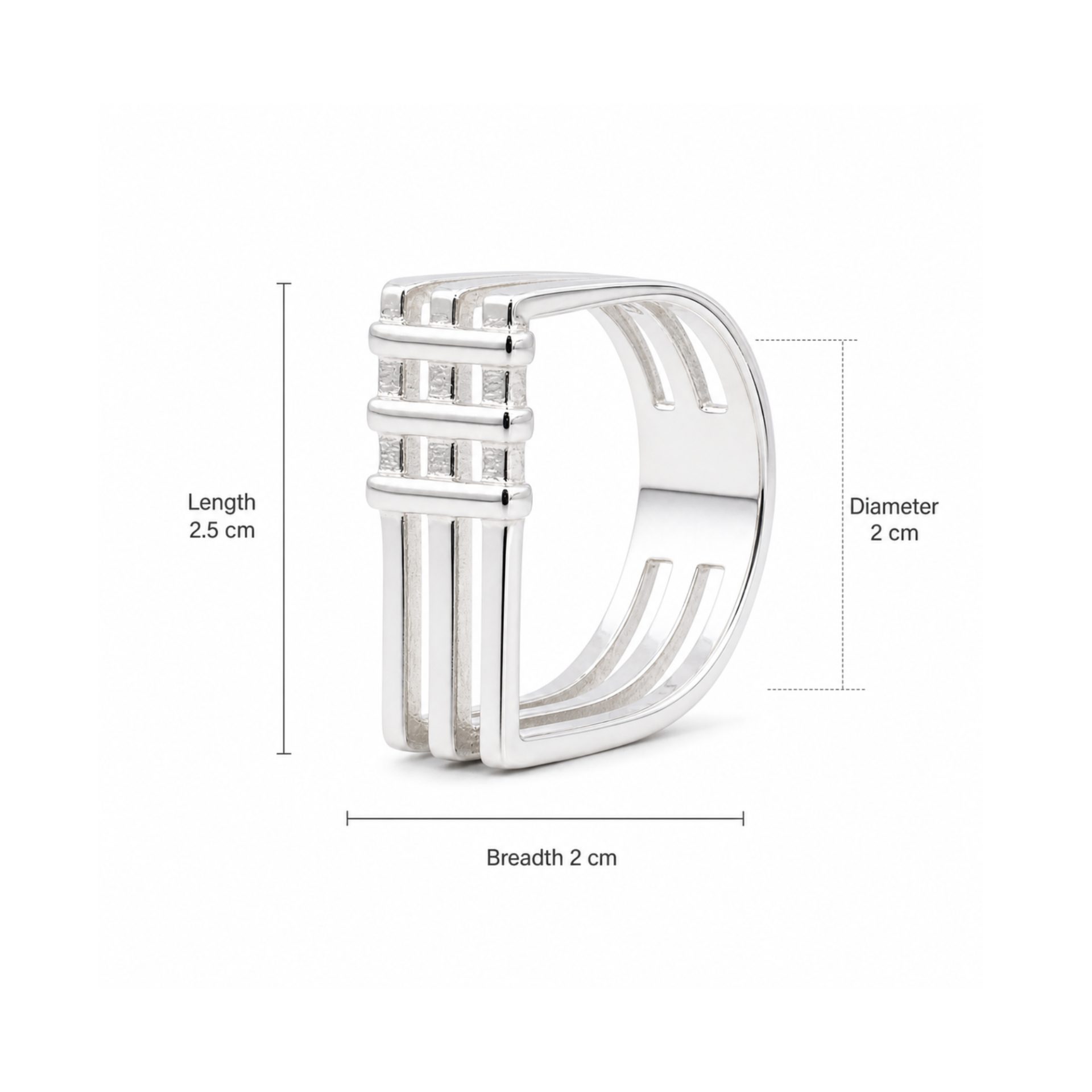 Inel argint Jolie design arhitectural