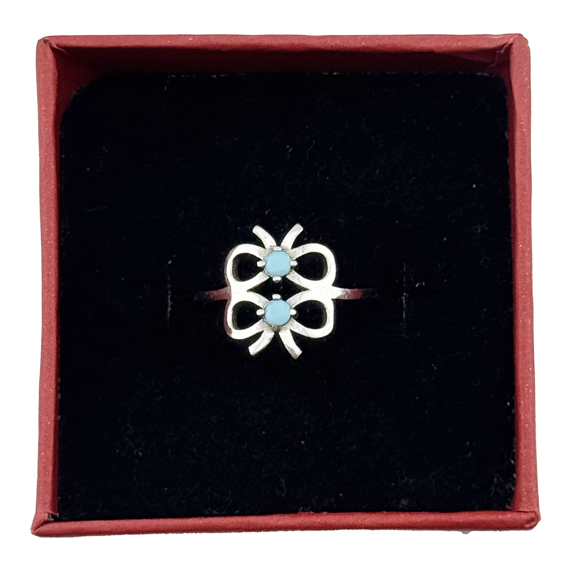 Inel pentru Dama, Jolie, Argint 925, Model 2 Fundite cu Piatra Albastra, 1.7g, 1.5 cm x 1.5 cm, Marimea 51, Argintiu