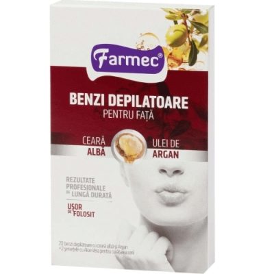 Farmec Benzi Depilatoare Fata Argan 20 buc, 2SERV Aloe Vera 8310 1