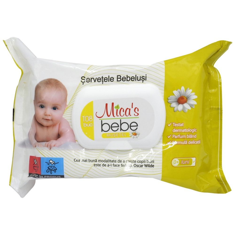 Servetele Umede, Micas, Bebelusi cu Capac 108 buc Musetel 1