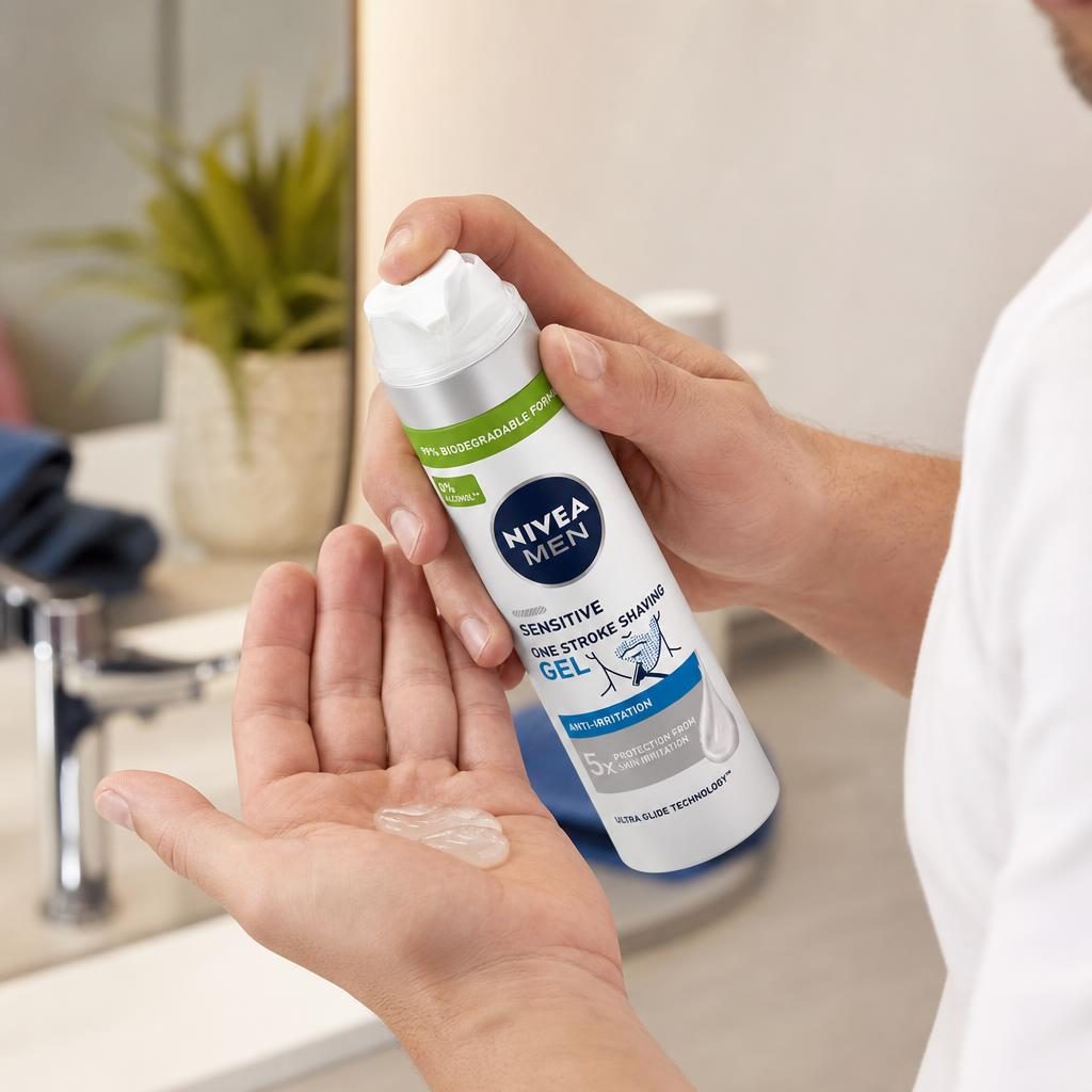 Gel, Nivea, Ras 200 ml Sensitive 3 Day