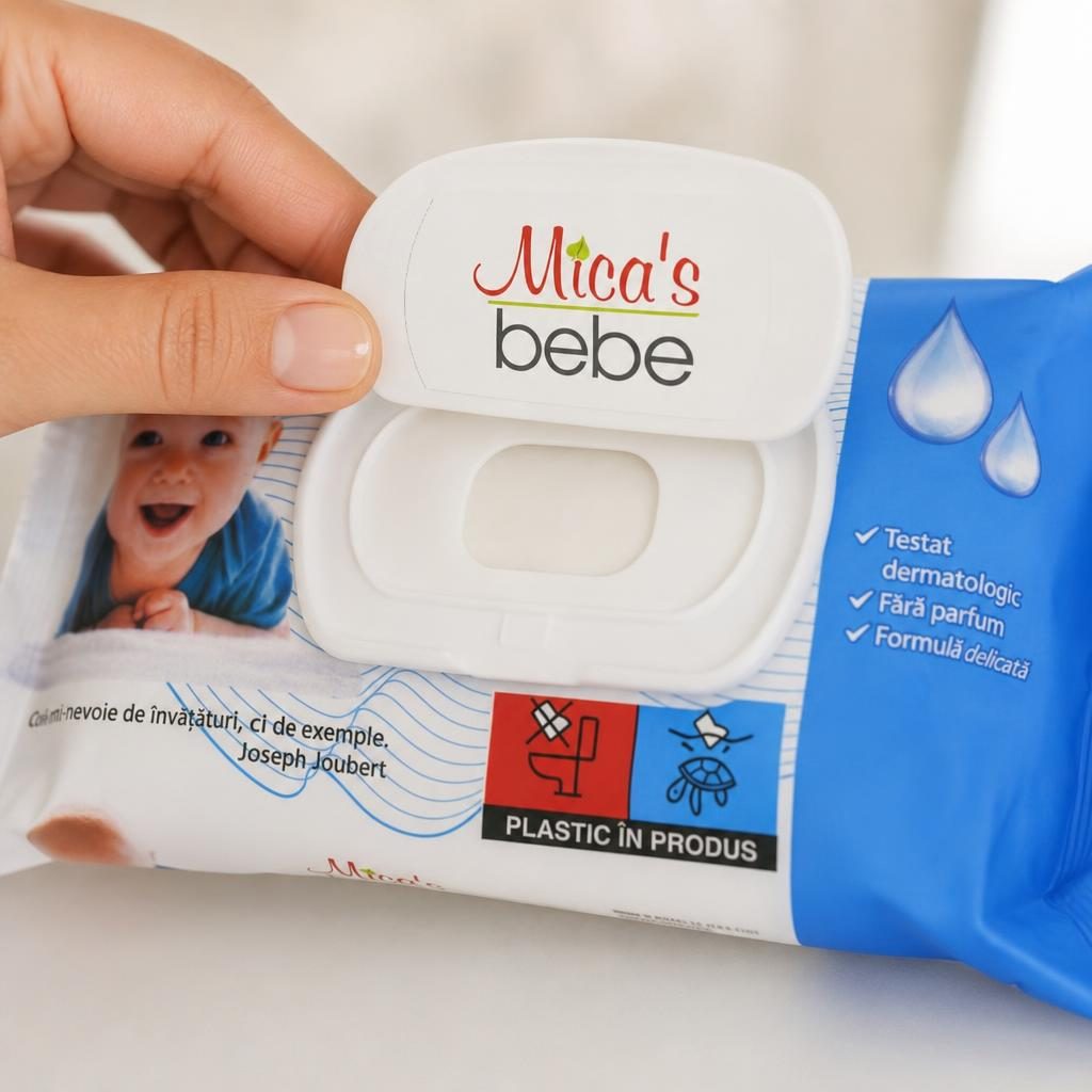 Servetele Umede, Micas, Bebelusi cu Capac 60 buc Sensitiv