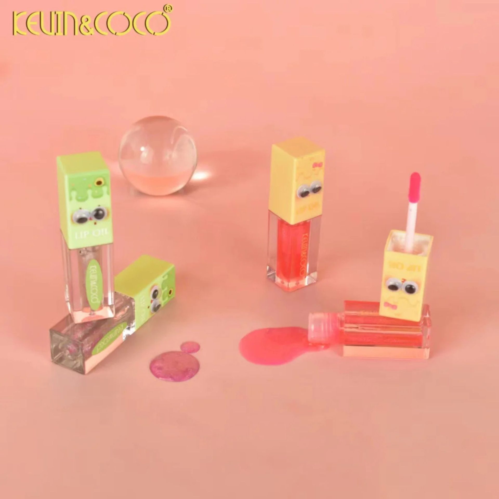 Ulei de Buze, Kevin&Coco, Lip Oil, Hidratant si Lucios, Efect Natural, Textura Usoara, Non-Lipicios, 27.1 g, 8.2 x 2 x 2 cm, Verde 2