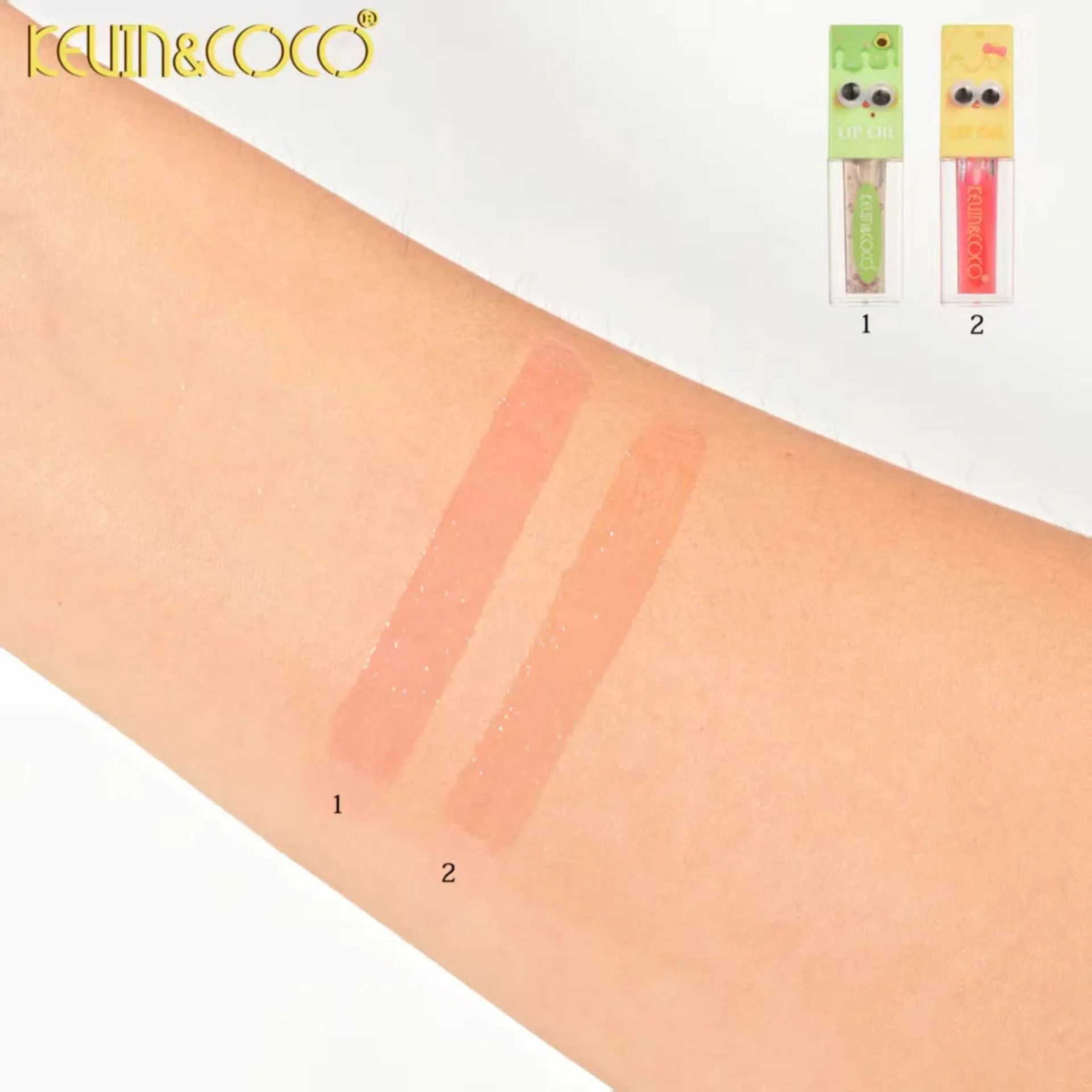 Ulei de Buze, Kevin&Coco, Lip Oil, Hidratant si Lucios, Efect Natural, Textura Usoara, Non-Lipicios, 27.1 g, 8.2 x 2 x 2 cm, Verde 3