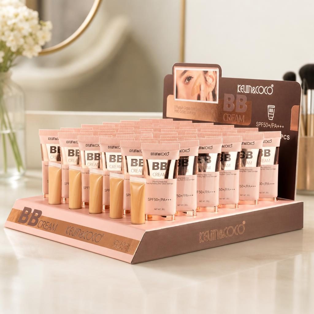 BB Cream pentru Fata cu SPF50+/PA+++ 6 Nuante, Kevin&Coco, Set 36 Bucati, Acoperire Naturala, Uniformizare a Tenului și Aspect Luminos, Potrivita pentru Machiajul de Zi, Roz Pudra 5