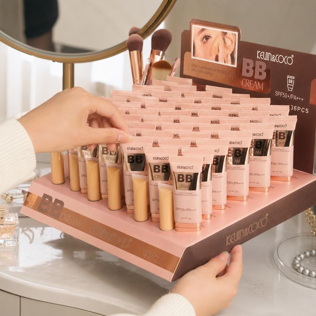 BB Cream pentru Fata cu SPF50+/PA+++ 6 Nuante, Kevin&Coco, Set 36 Bucati, Acoperire Naturala, Uniformizare a Tenului și Aspect Luminos, Potrivita pentru Machiajul de Zi, Roz Pudra 4