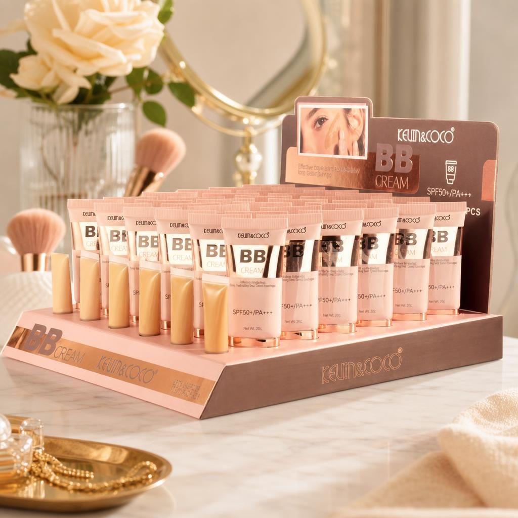 BB Cream pentru Fata cu SPF50+/PA+++ 6 Nuante, Kevin&Coco, Set 36 Bucati, Acoperire Naturala, Uniformizare a Tenului și Aspect Luminos, Potrivita pentru Machiajul de Zi, Roz Pudra 3