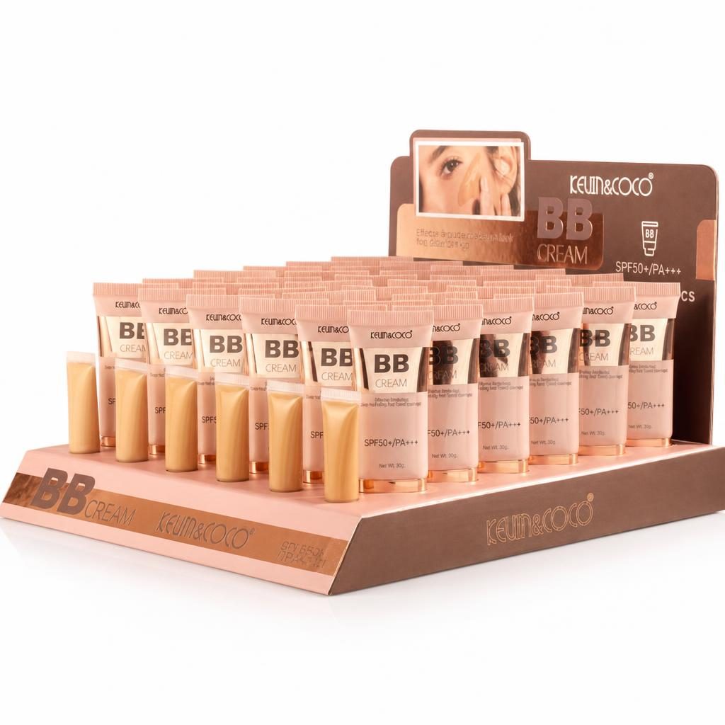 BB Cream pentru Fata cu SPF50+/PA+++ 6 Nuante, Kevin&Coco, Set 36 Bucati, Acoperire Naturala, Uniformizare a Tenului și Aspect Luminos, Potrivita pentru Machiajul de Zi, Roz Pudra