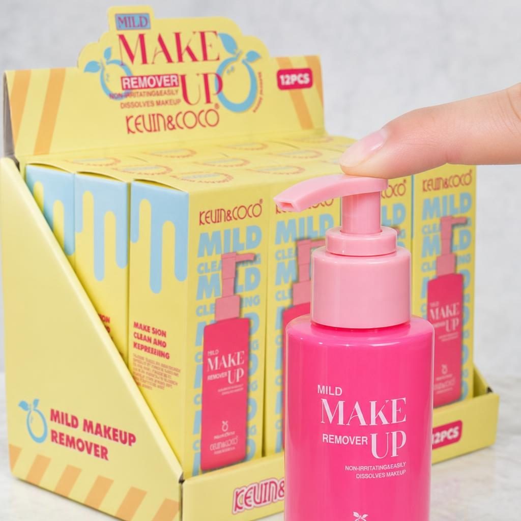 Set Demachiant Delicat Kevin&Coco Mild Makeup Remover, Curățare și Împrospătare, Display 12 Bucăți, Roz 3